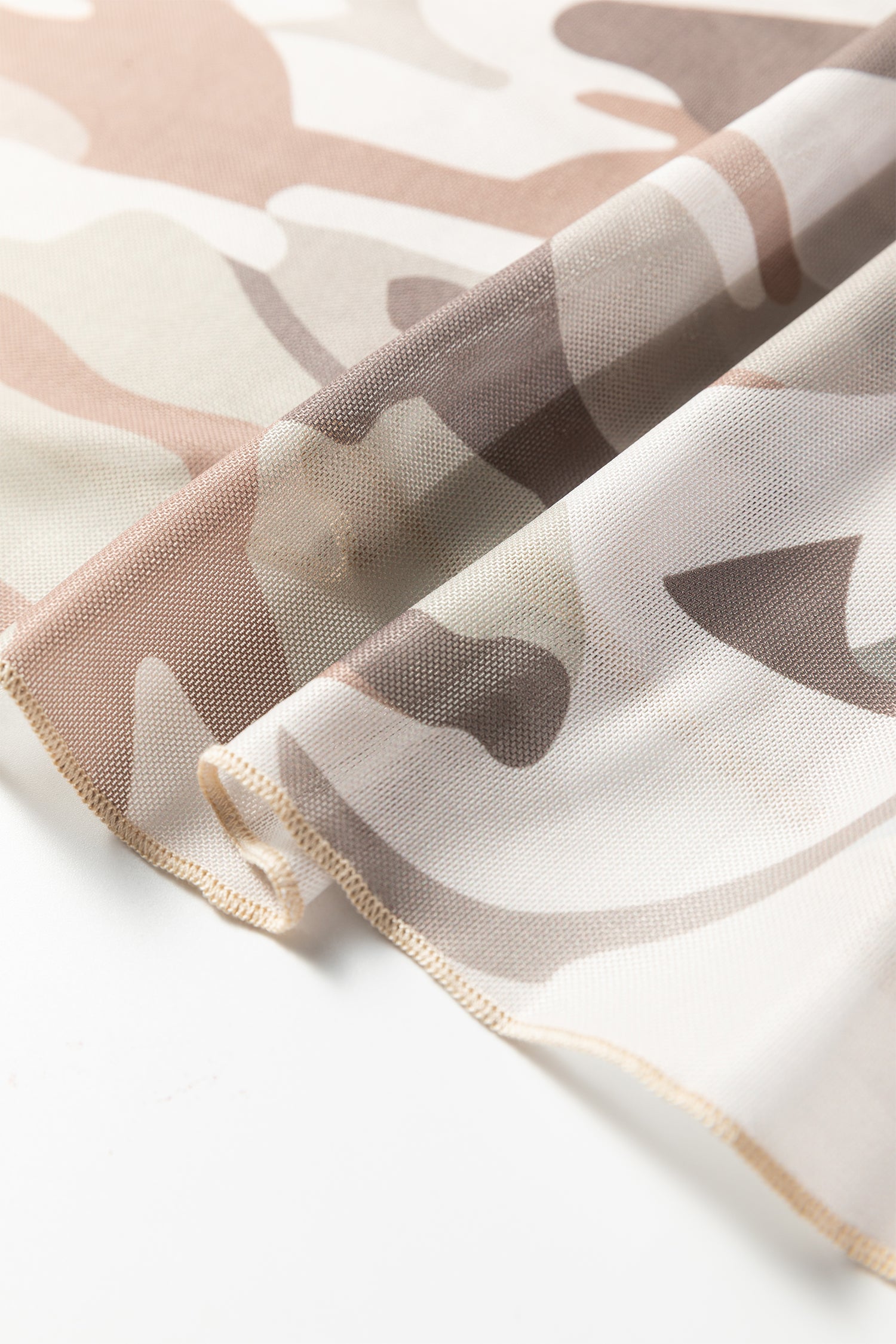 Green Plus Size Western Camo Print Mesh Long Sleeve Top-Plus Size/Plus Size Tops/Plus Size Long Sleeve Tops-[Adult]-[Female]-2022 Online Blue Zone Planet