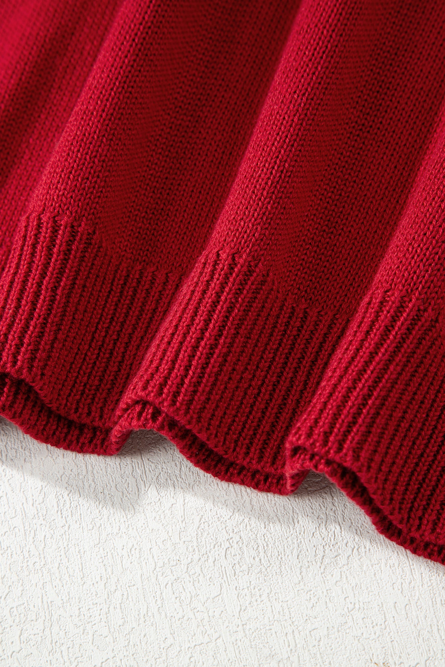 Racing Red Merry Colorful Dot Detail Christmas Drop Shoulder Sweater-TOPS / DRESSES-[Adult]-[Female]-2022 Online Blue Zone Planet