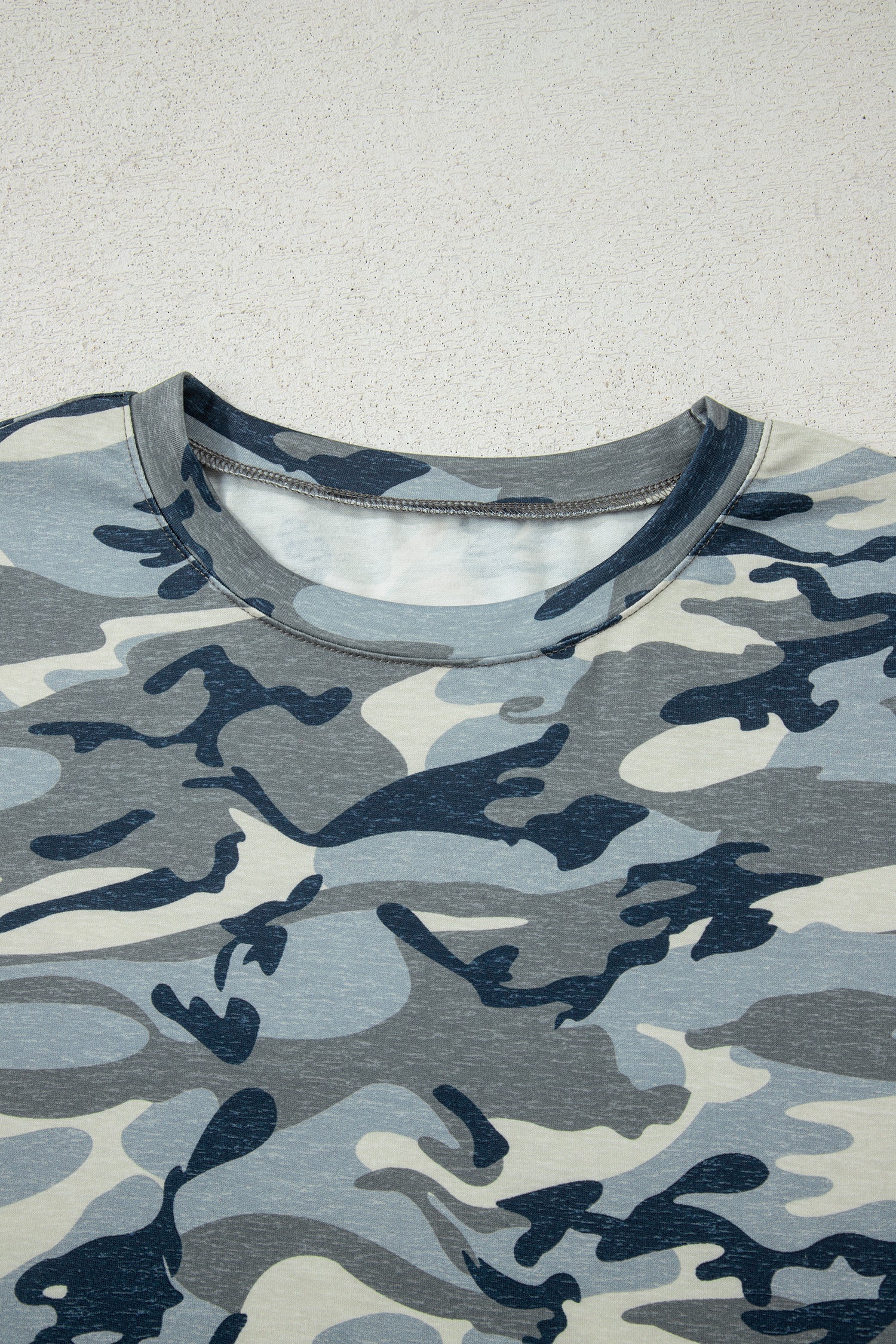 Green Camouflage Print Crew Neck T Shirt-Tops/Tops & Tees-[Adult]-[Female]-2022 Online Blue Zone Planet