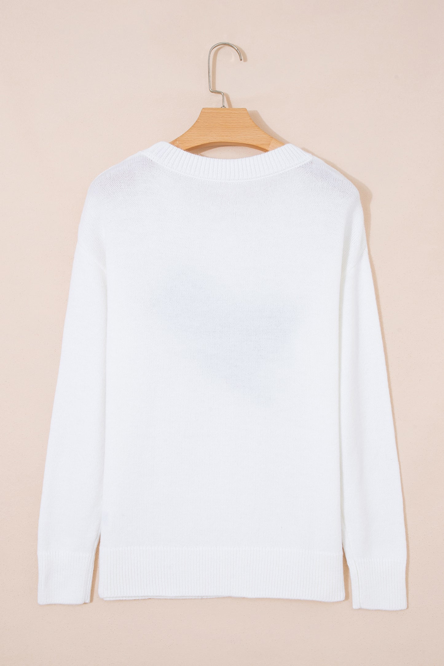 White Retro Flying Mallard Pattern Drop Shoulder Pullover Sweater-TOPS / DRESSES-[Adult]-[Female]-2022 Online Blue Zone Planet
