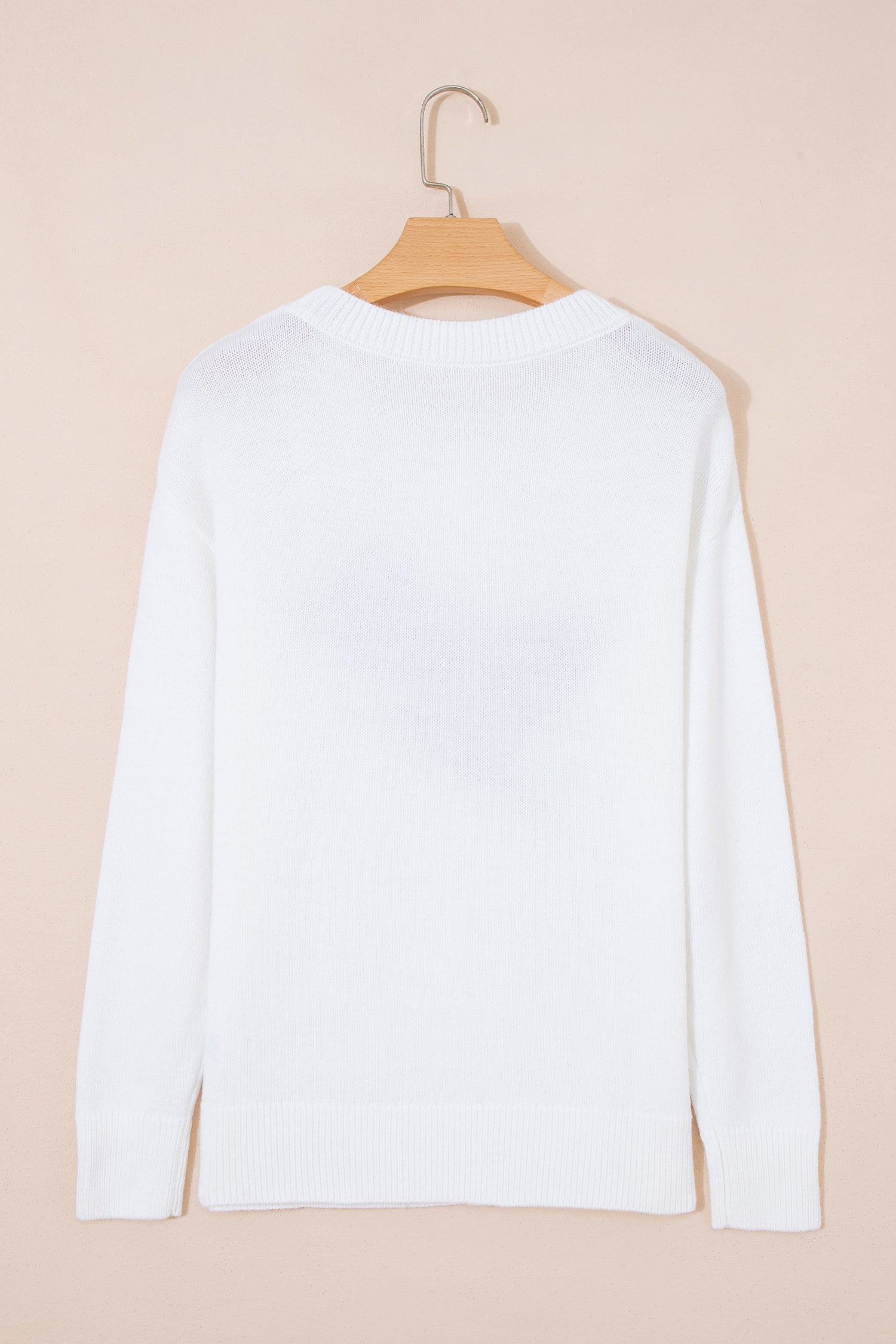 White Retro Flying Mallard Pattern Drop Shoulder Pullover Sweater-TOPS / DRESSES-[Adult]-[Female]-2022 Online Blue Zone Planet