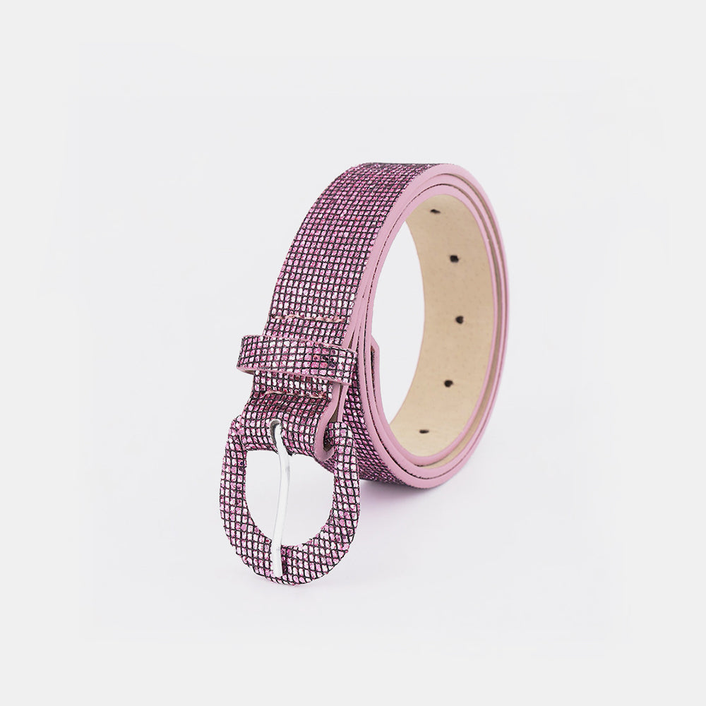 Sequin PU Leather Belt-BELTS-[Adult]-[Female]-2022 Online Blue Zone Planet