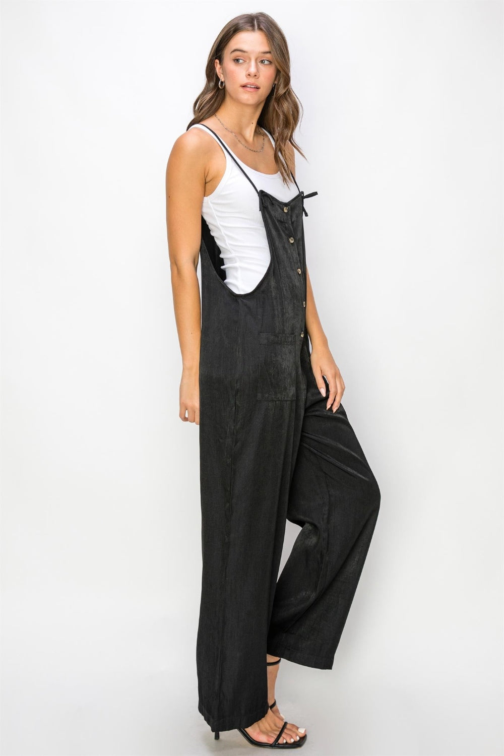 HYFVE Half Button Sleeveless Straight Jumpsuit-TOPS / DRESSES-[Adult]-[Female]-2022 Online Blue Zone Planet