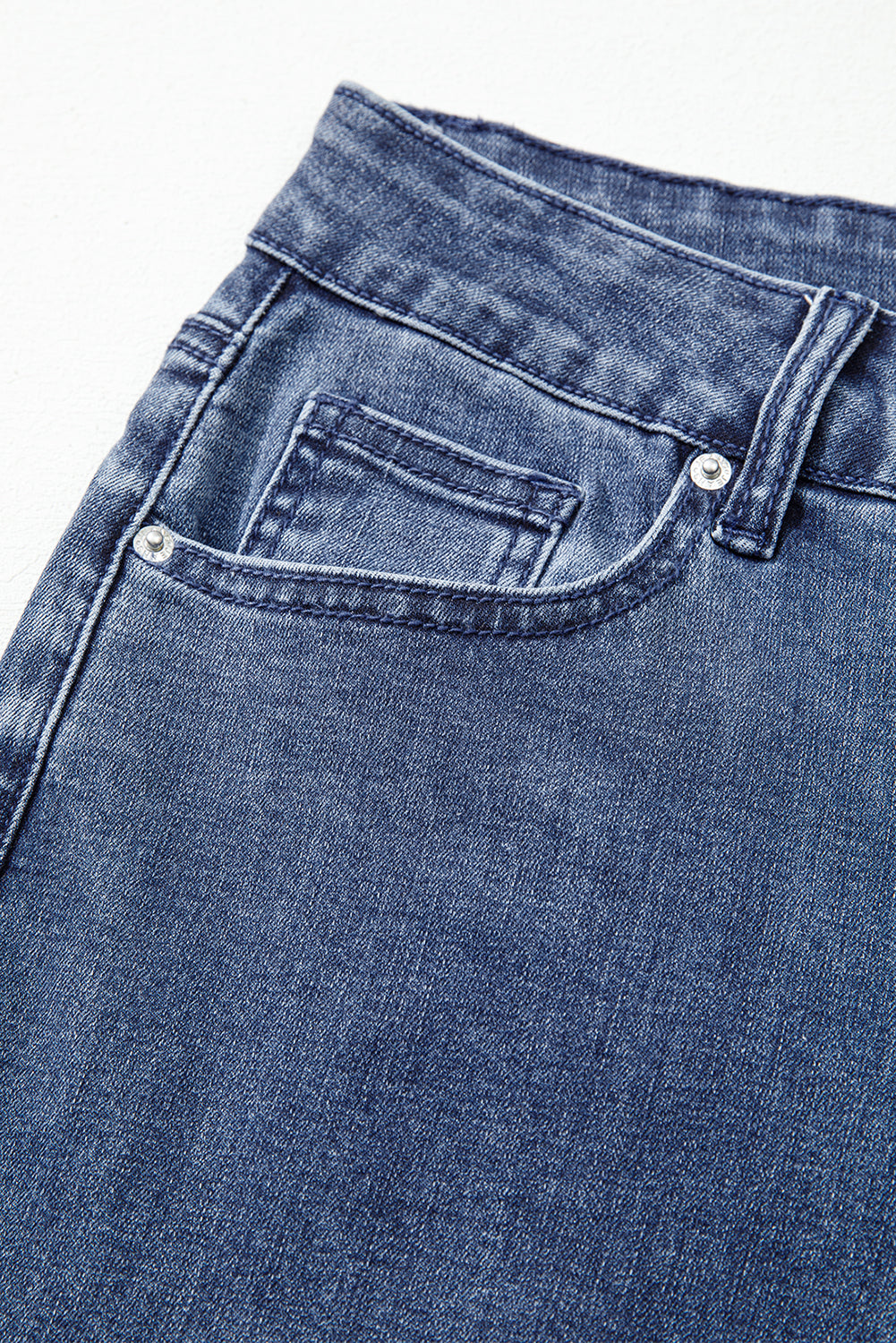 Dirty blue High Waist Button Zip Fly Bell Bottom Jeans-Bottoms/Jeans-[Adult]-[Female]-2022 Online Blue Zone Planet