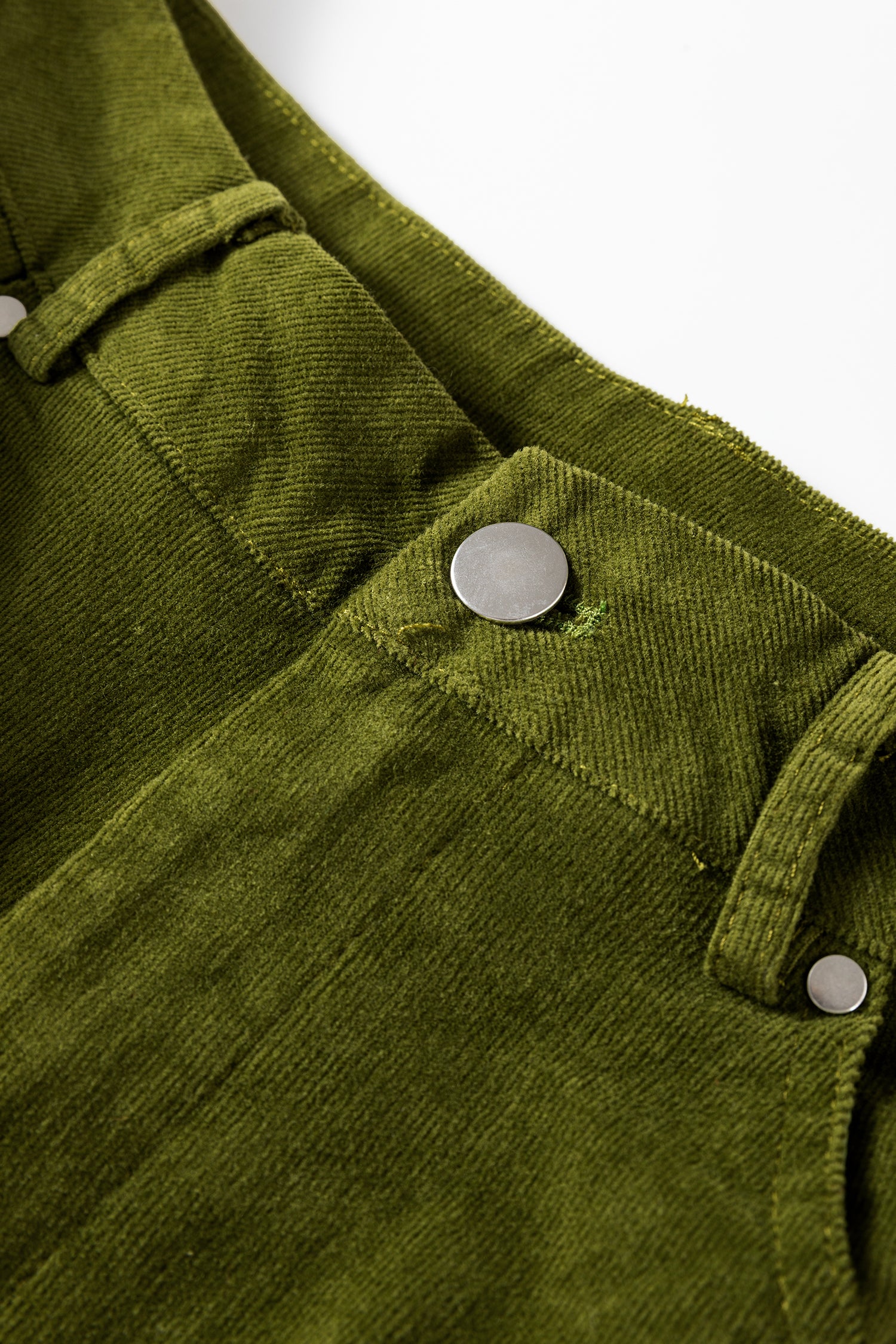 Vineyard Green Corduroy Solid Color High Waist Wide Leg Pants-Bottoms/Pants & Culotte-[Adult]-[Female]-2022 Online Blue Zone Planet