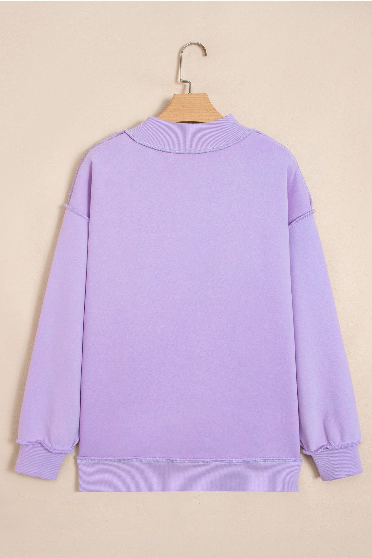 Meadow Mist Green JESUS Letter Patch Graphic Exposed Seam Mock Neck Baggy Sweatshirt-Tops/Sweatshirts & Hoodies-[Adult]-[Female]-2022 Online Blue Zone Planet