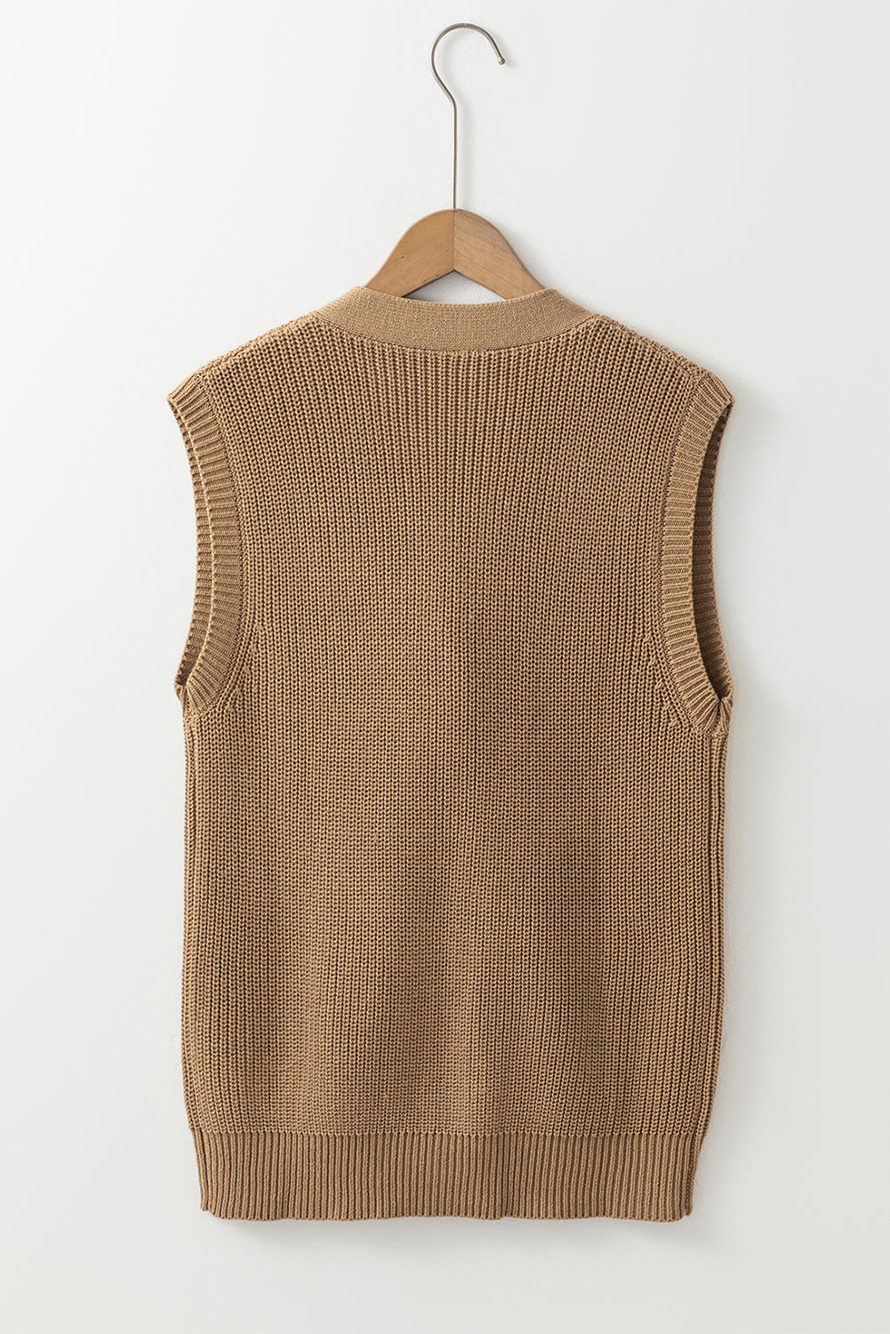 Button Up V-Neck Sweater Vest-TOPS / DRESSES-[Adult]-[Female]-2022 Online Blue Zone Planet