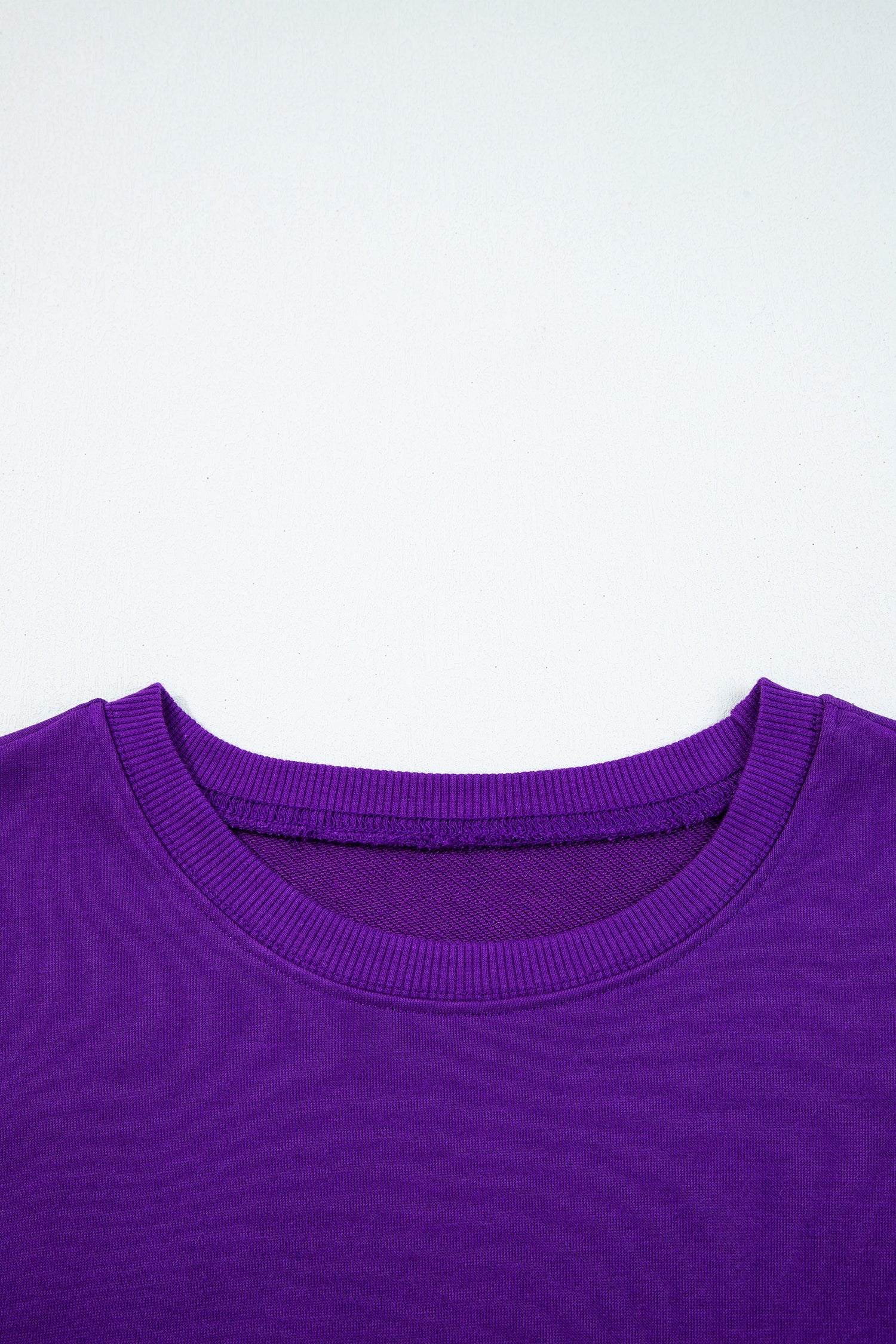 Tillandsia Purple Varsity Contrast Banded Sleeve Shift Sweatshirt Dress-TOPS / DRESSES-[Adult]-[Female]-2022 Online Blue Zone Planet