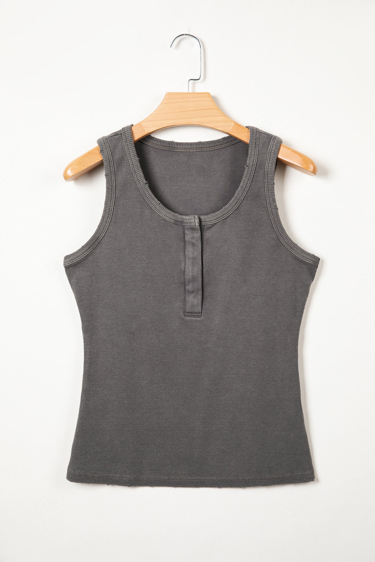 Bright Pink Vintage Distressed Ribbed Mineral Wash Tank Top-Tops/Tank Tops-[Adult]-[Female]-2022 Online Blue Zone Planet