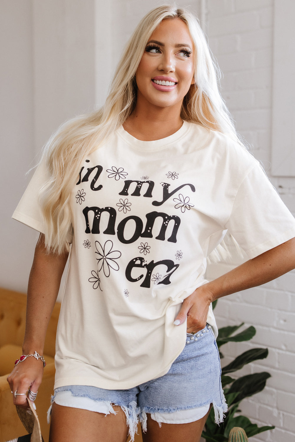 Jet Stream In My Mom Era Graphic Loose Casual Tee