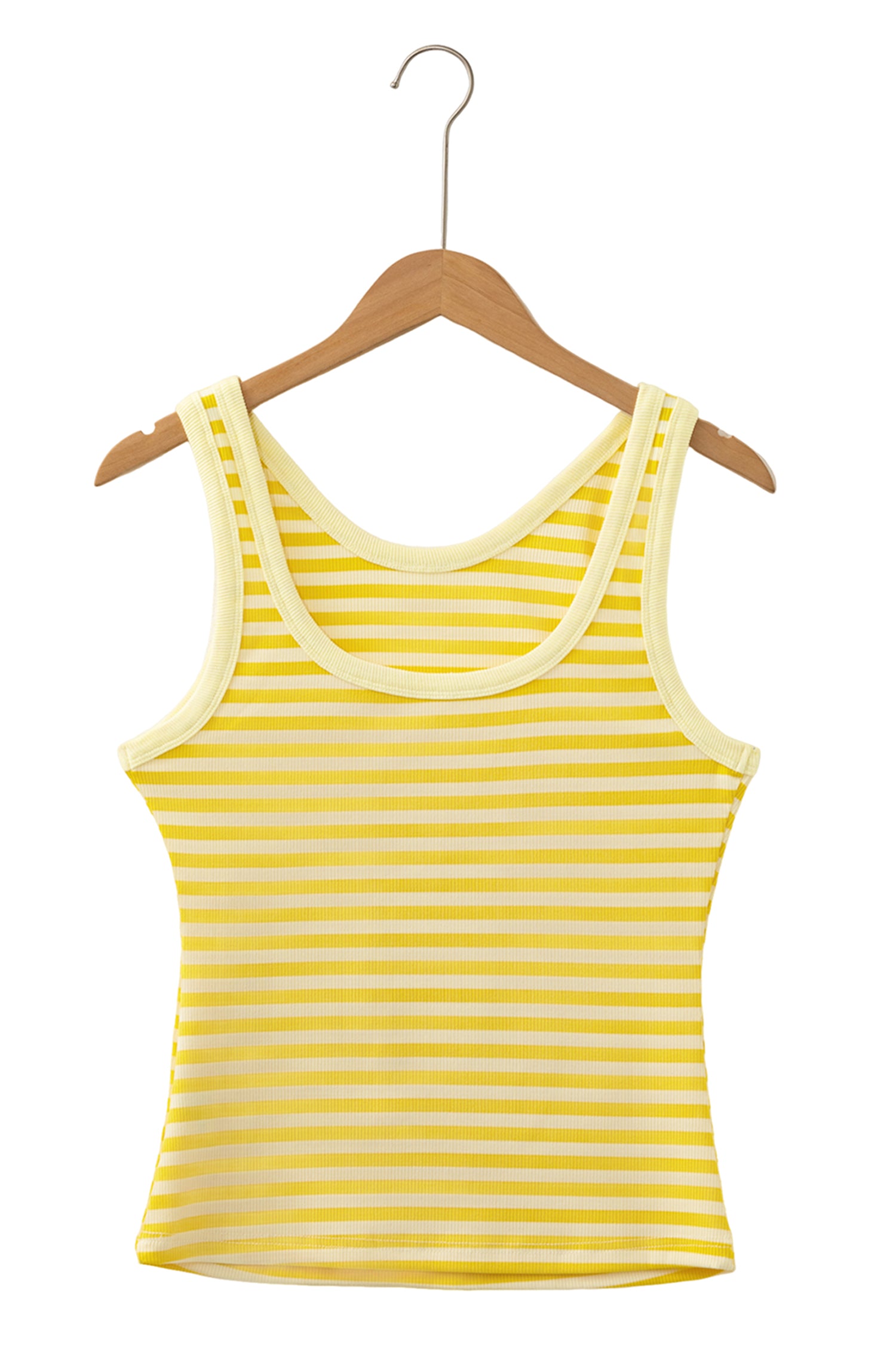 Pink Stripe Ribbed Knit Slim Tank Top-Tops/Tank Tops-[Adult]-[Female]-2022 Online Blue Zone Planet