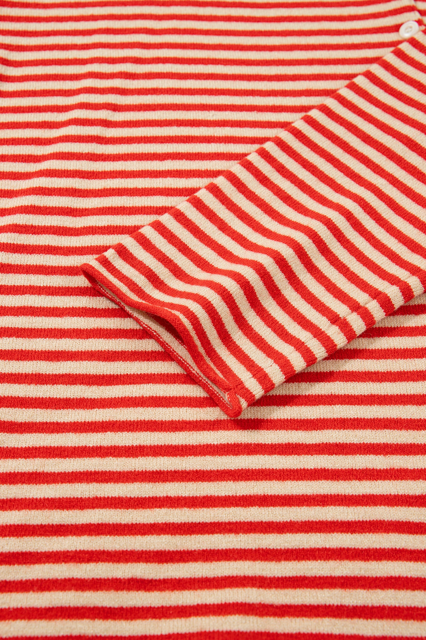Red Stripe Striped Button Collar Long Sleeve Knit Cardigan-Sweaters & Cardigans/Cardigans-[Adult]-[Female]-2022 Online Blue Zone Planet