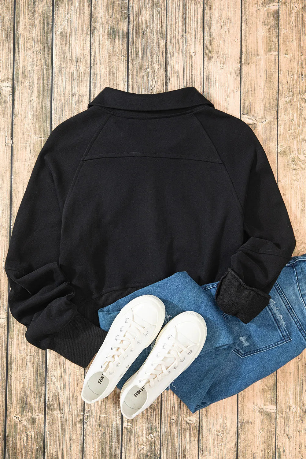 Half Zip Long Sleeve Sweatshirt-TOPS / DRESSES-[Adult]-[Female]-2022 Online Blue Zone Planet