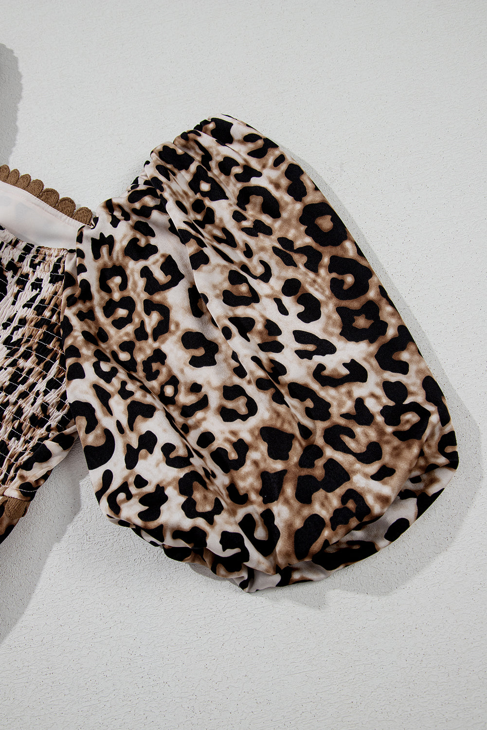 Brown Leopard Print Puff Sleeve Ricrac Maxi Dress-Maxi Dresses-[Adult]-[Female]-2022 Online Blue Zone Planet