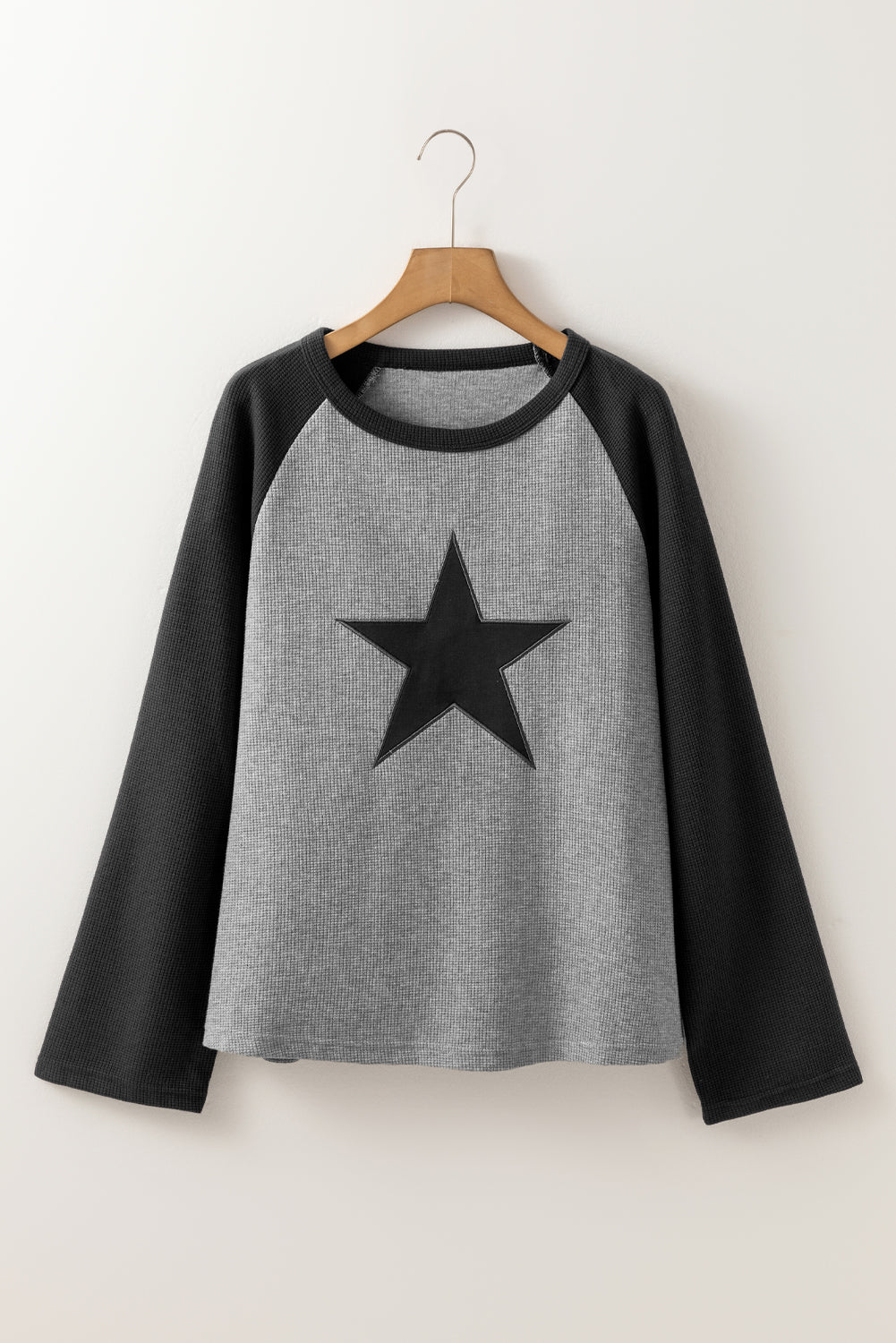 Star Round Neck Raglan Sleeve Top-TOPS / DRESSES-[Adult]-[Female]-2022 Online Blue Zone Planet