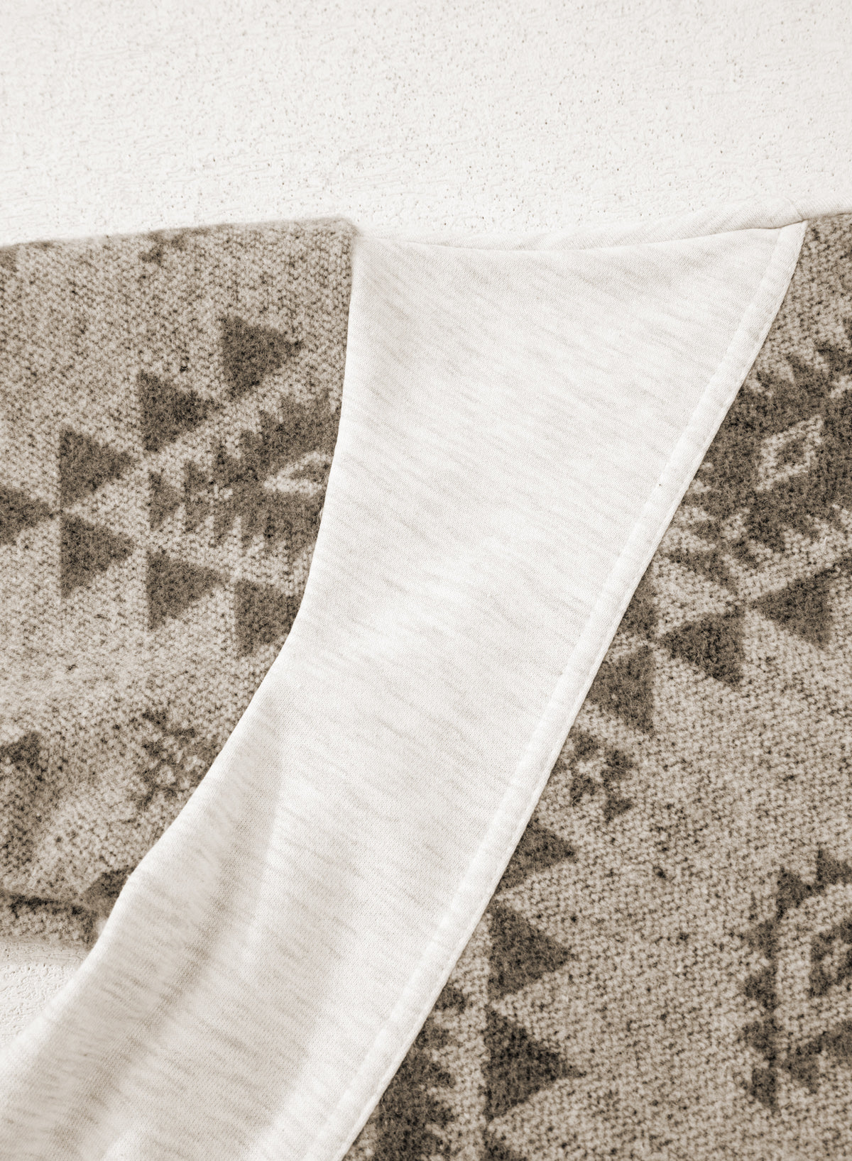 Gray Western Aztec Print Color Block Patchwork Drawstring Hooded Shacket-Tops / Dresses-[Adult]-[Female]-2022 Online Blue Zone Planet