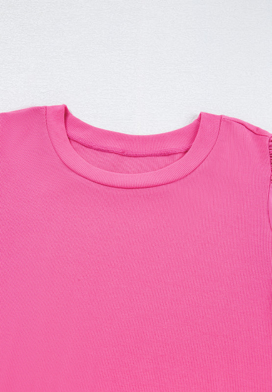 Pearl Detail Round Neck Puff Sleeve Blouse-TOPS / DRESSES-[Adult]-[Female]-2022 Online Blue Zone Planet