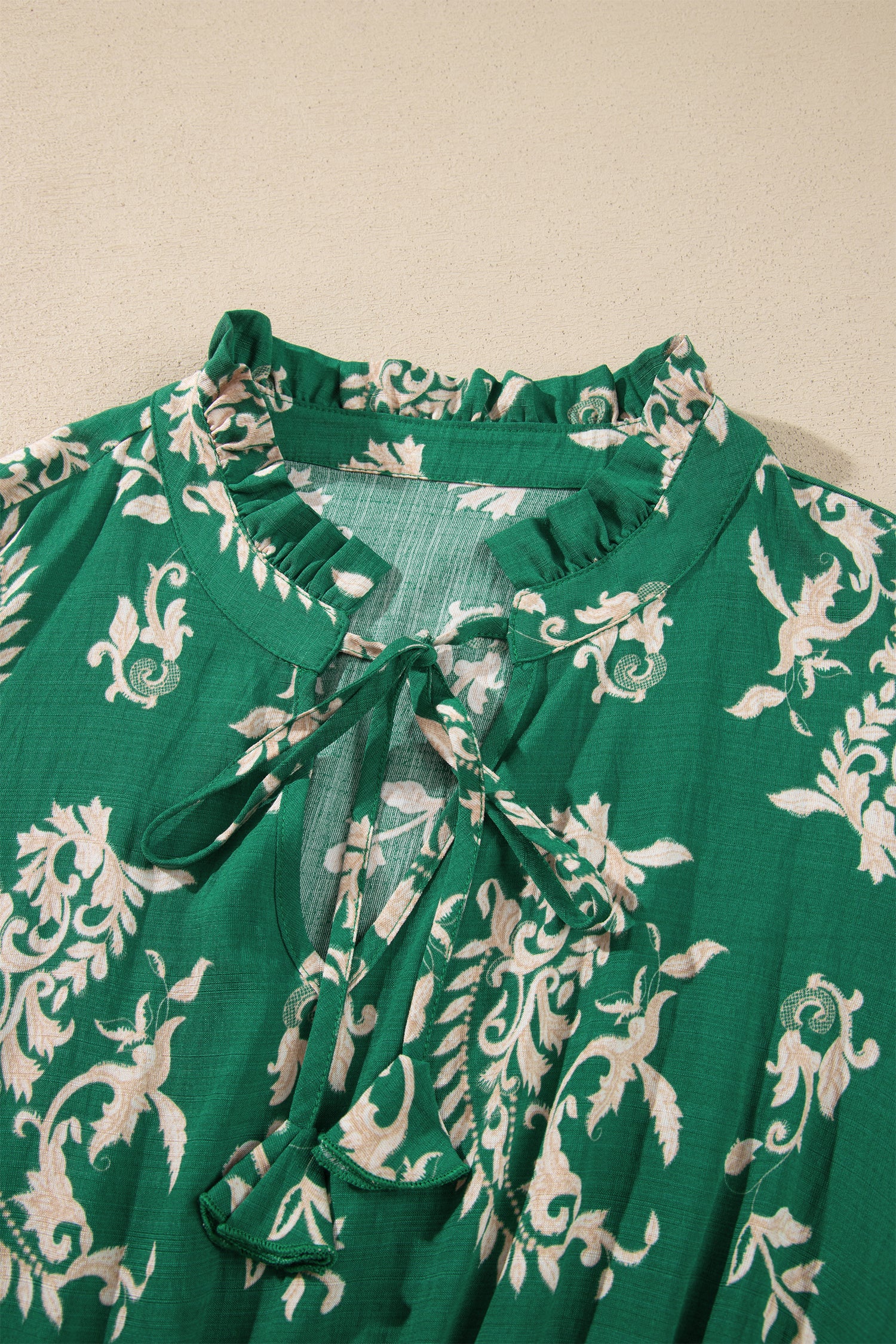 Green Floral Print V Neck Shift Dress Plus Size Dress-TOPS / DRESSES-[Adult]-[Female]-2022 Online Blue Zone Planet