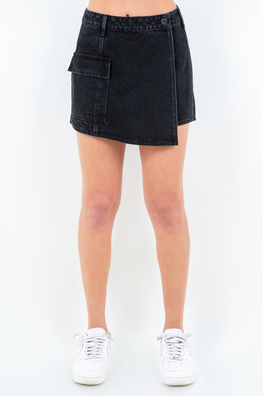 Blue Zone Planet | American Bazi Cargo Pocket Mini Skort-TOPS / DRESSES-[Adult]-[Female]-Black-S-2022 Online Blue Zone Planet