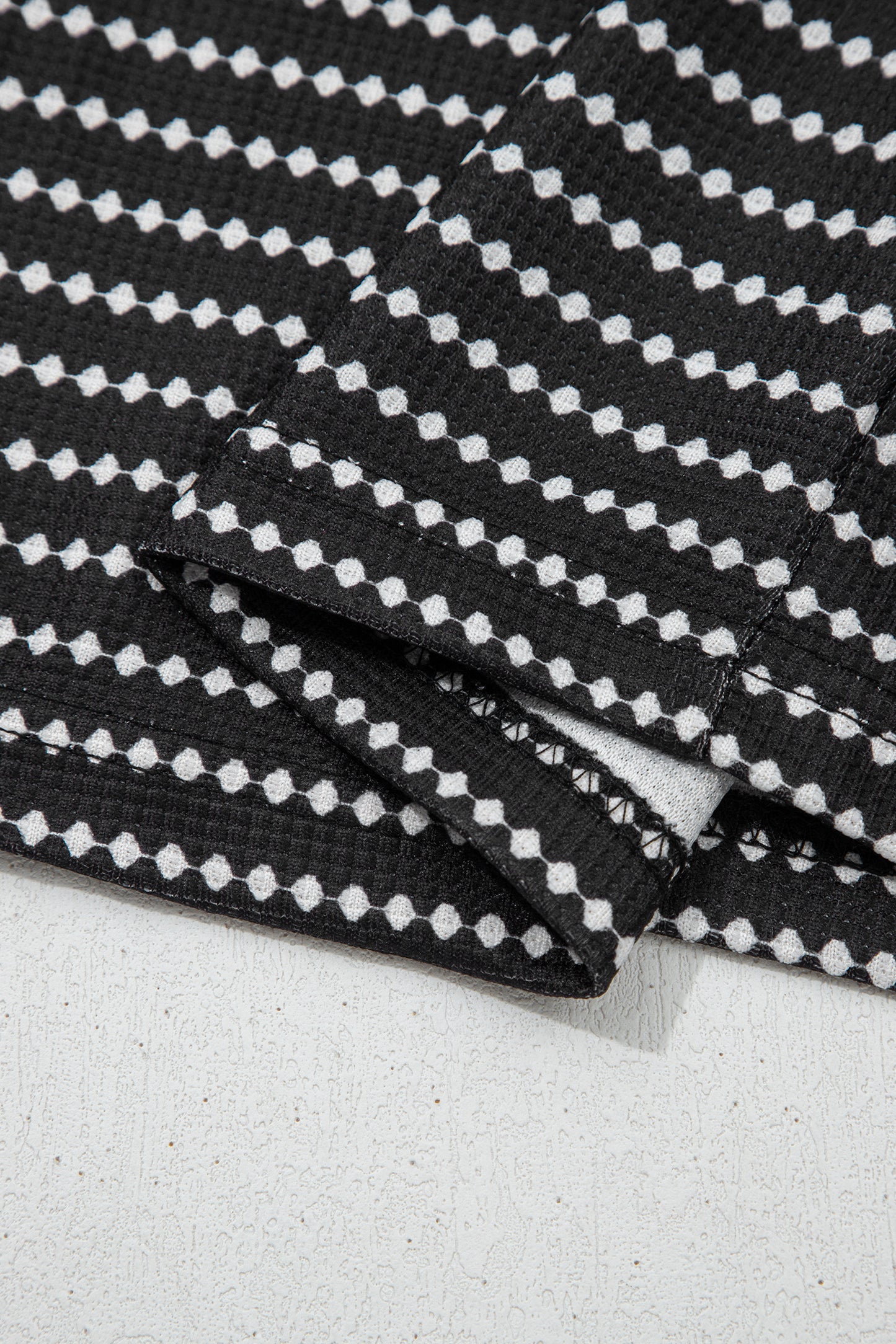 Black Stripe Textured Knit V Neck Flutter Sleeve Shift Mini Dress-TOPS / DRESSES-[Adult]-[Female]-2022 Online Blue Zone Planet