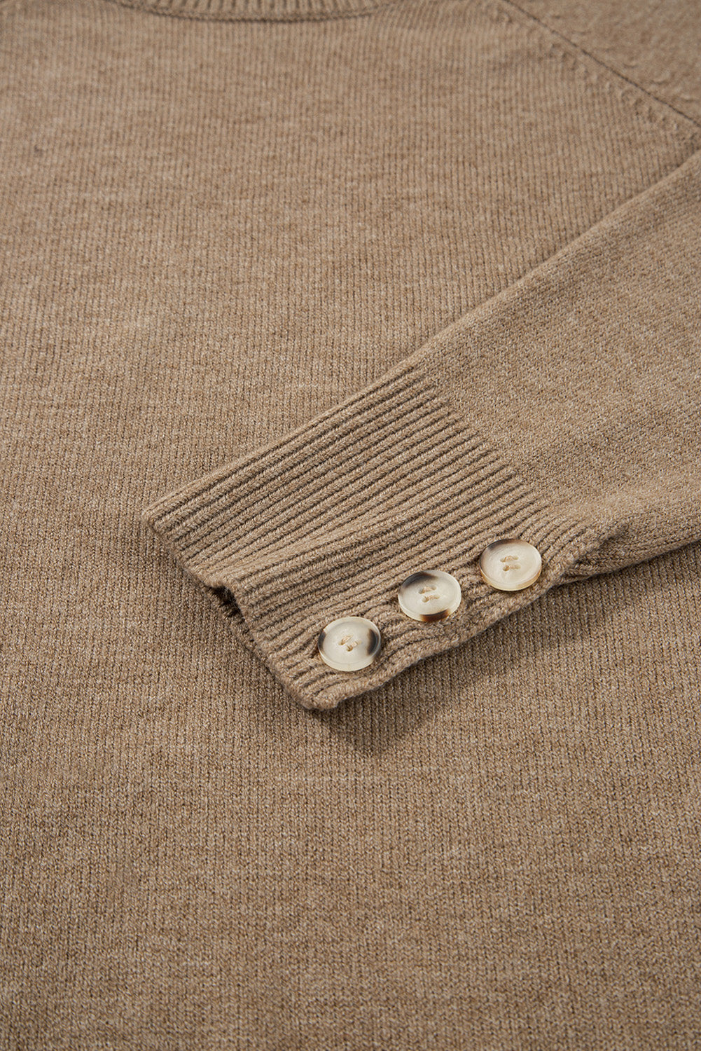 White Buttoned Bishop Sleeve Crew Neck Sweater-TOPS / DRESSES-[Adult]-[Female]-2022 Online Blue Zone Planet