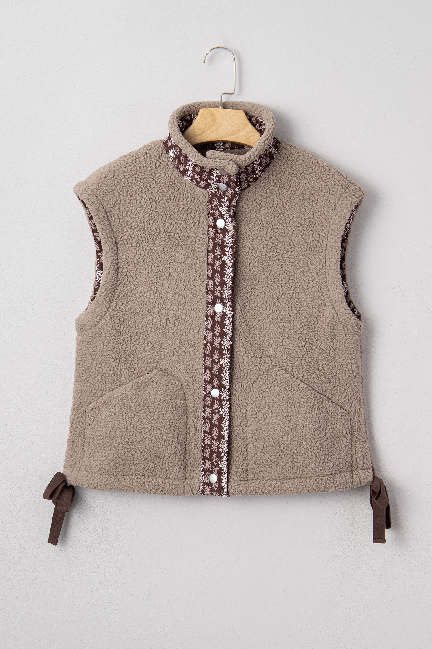 Goat Side Bows Sherpa Fleece Vest-Outerwear/Vests-[Adult]-[Female]-2022 Online Blue Zone Planet