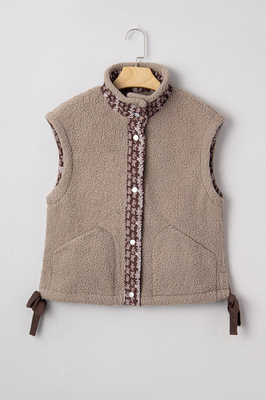 Goat Side Bows Sherpa Fleece Vest-Outerwear/Vests-[Adult]-[Female]-2022 Online Blue Zone Planet