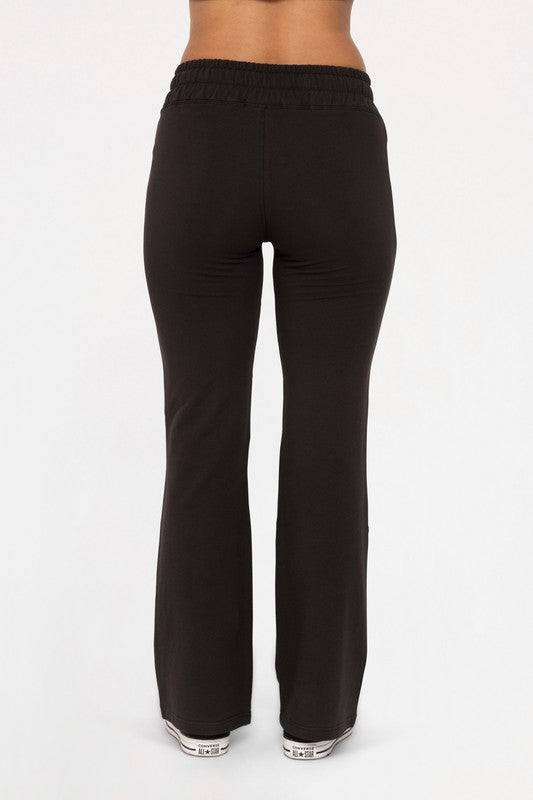 Blue Zone Planet | Mono B Drawstring Flared Pants-BOTTOMS SIZES SMALL MEDIUM LARGE-[Adult]-[Female]-2022 Online Blue Zone Planet