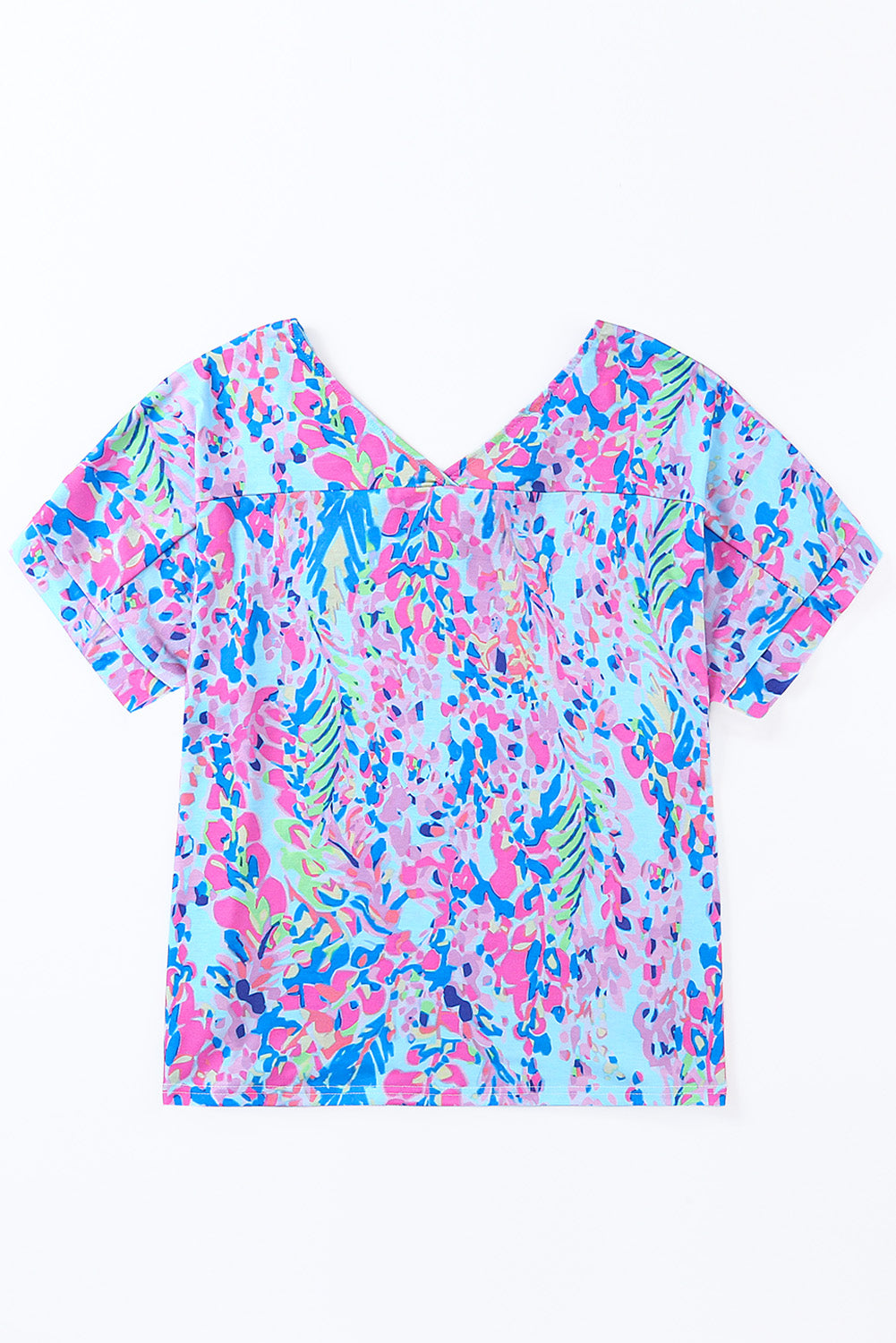 Green Loose Painted Floral Tee-Sale (50% OFF)/$2.99 SALE-[Adult]-[Female]-2022 Online Blue Zone Planet