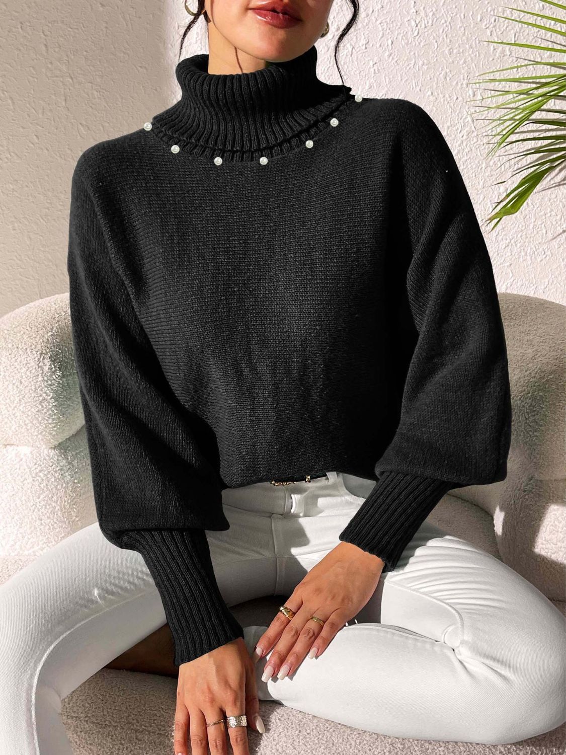 Turtleneck Long Sleeve Sweater-TOPS / DRESSES-[Adult]-[Female]-2022 Online Blue Zone Planet