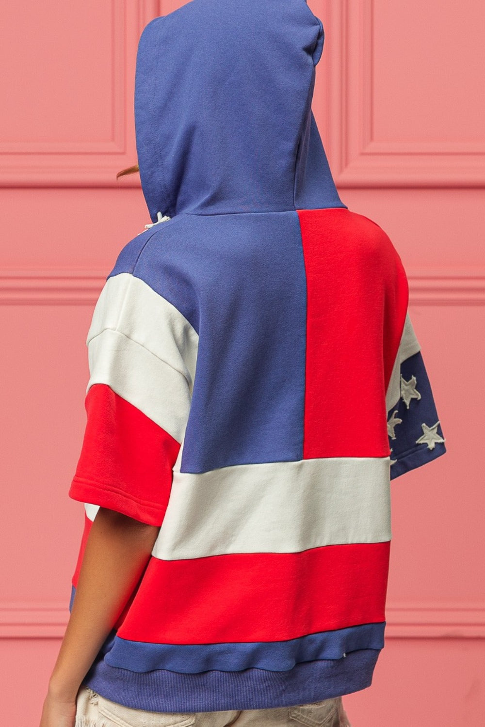 BiBi American Flag Theme Hoodie-TOPS / DRESSES-[Adult]-[Female]-2022 Online Blue Zone Planet