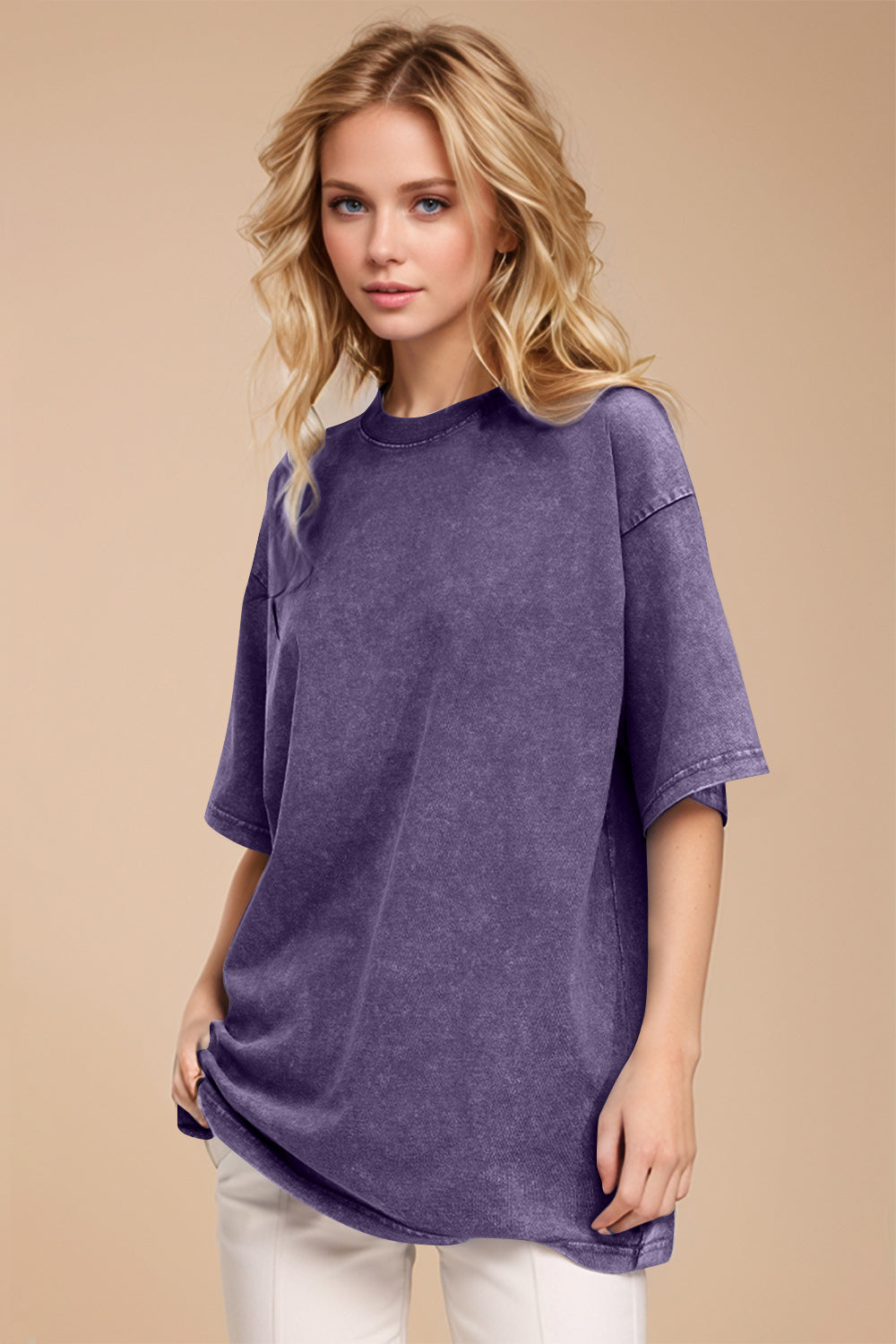 Basic Bae Round Neck Half Sleeve T-Shirt-TOPS / DRESSES-[Adult]-[Female]-2022 Online Blue Zone Planet