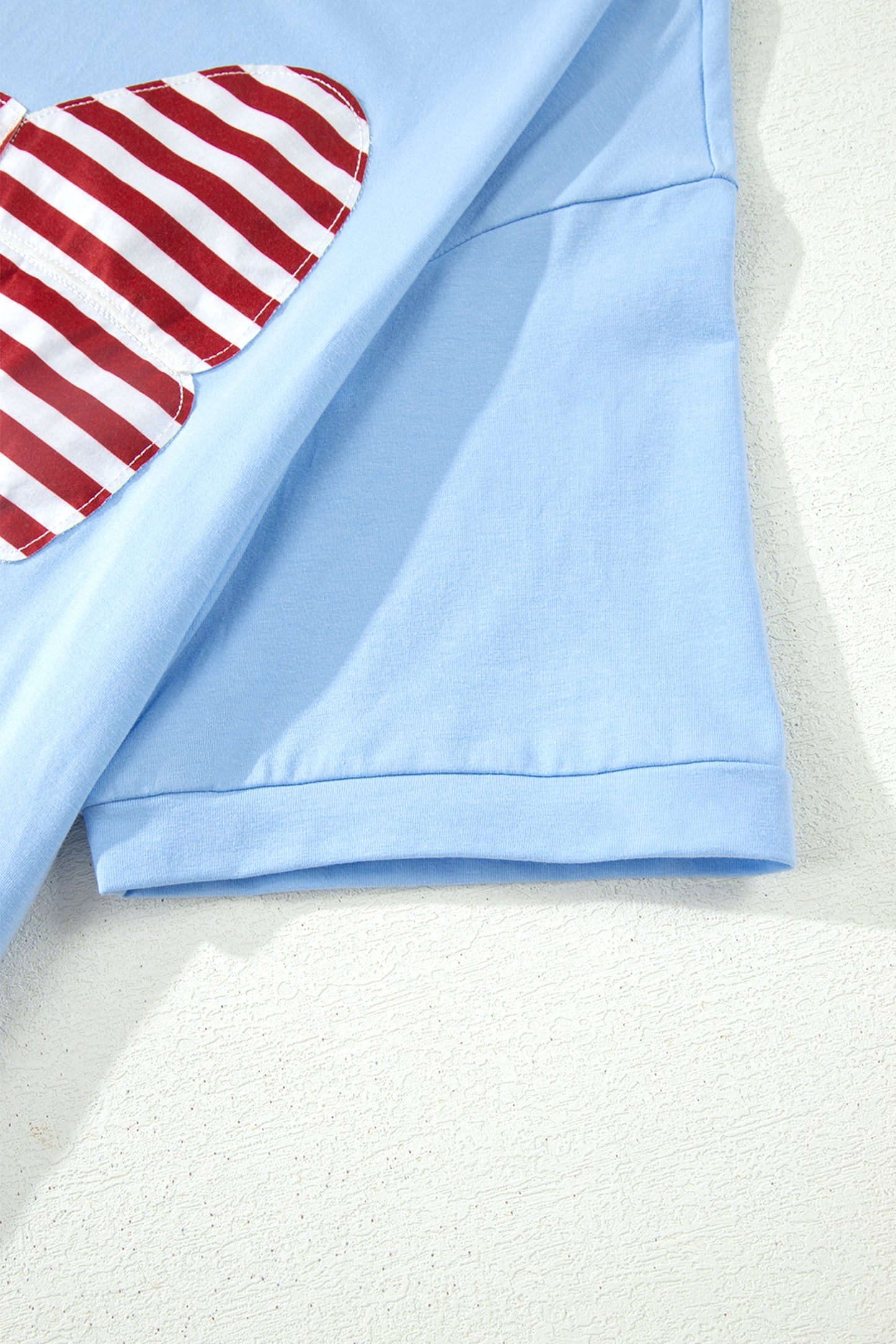 Beau Blue Patriotic Big Bow Stitched T Shift Mini Dress-TOPS / DRESSES-[Adult]-[Female]-2022 Online Blue Zone Planet