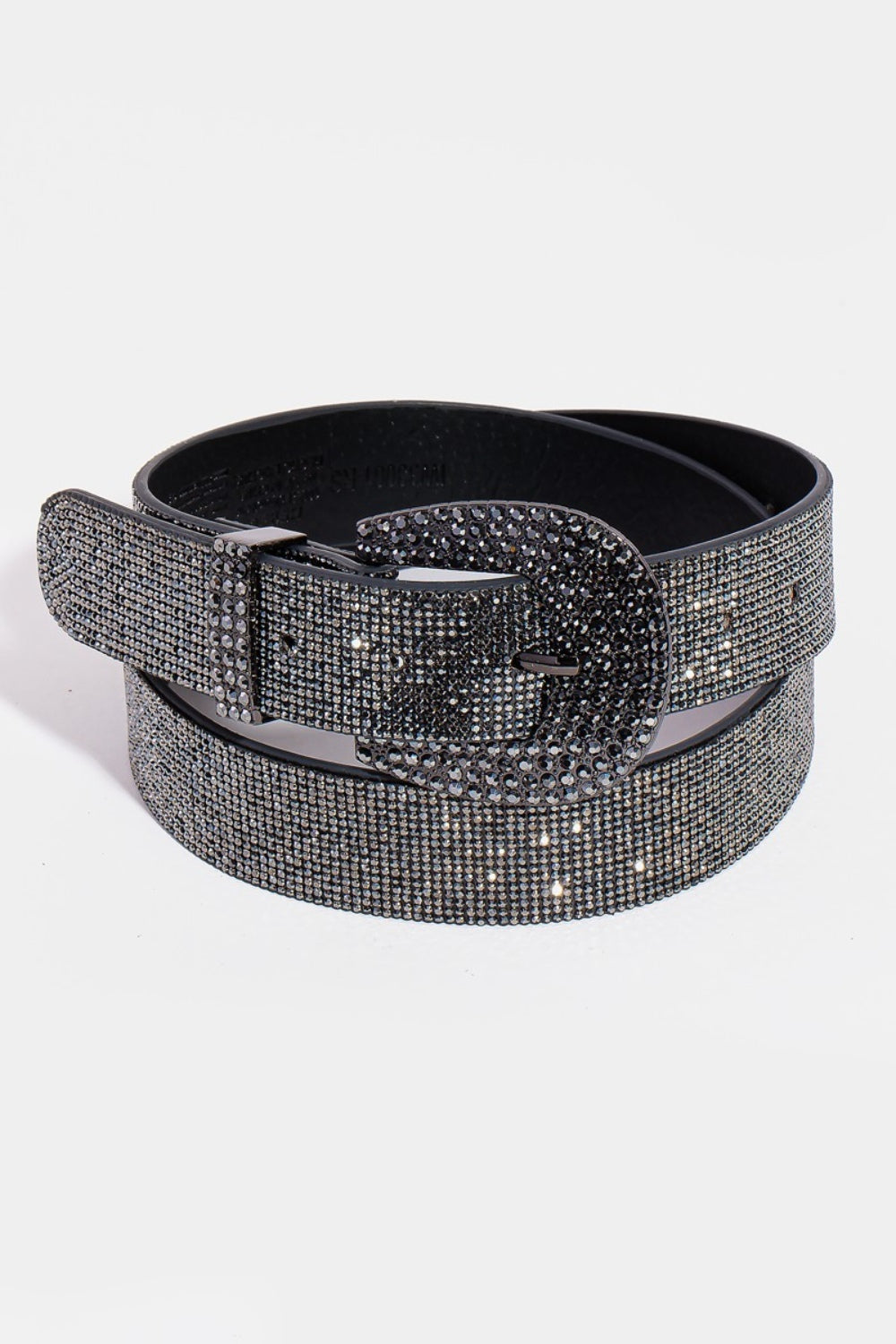 Fame Rhinestone Embellished Belt-BELTS-[Adult]-[Female]-Dark-One Size-2022 Online Blue Zone Planet