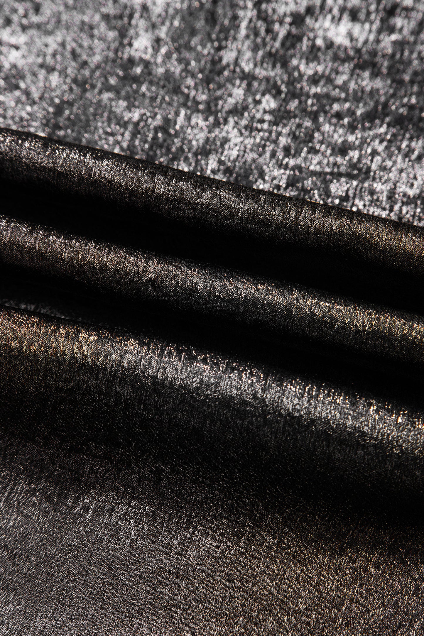 Silvery Metallic Round Neck Ruffle Trim Sleeveless Top-Tops/Tank Tops-[Adult]-[Female]-2022 Online Blue Zone Planet