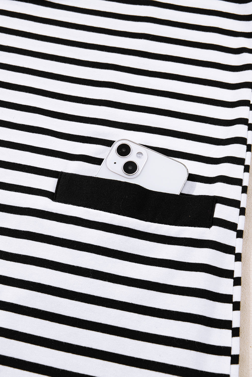 White Stripe Buttoned Front Collared Long Sleeve T Shirt Dress with Pockets-TOPS / DRESSES-[Adult]-[Female]-2022 Online Blue Zone Planet