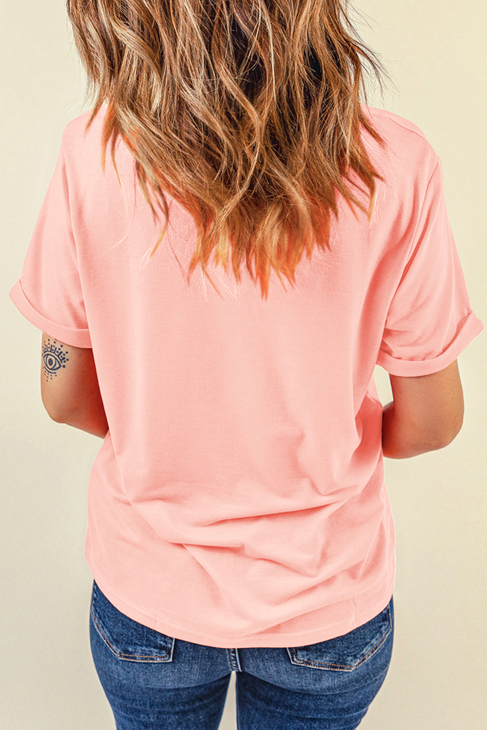 Pink He is Risen Easter Bunny Leopard Cross Graphic Tee-Graphic/Graphic Tees-[Adult]-[Female]-2022 Online Blue Zone Planet
