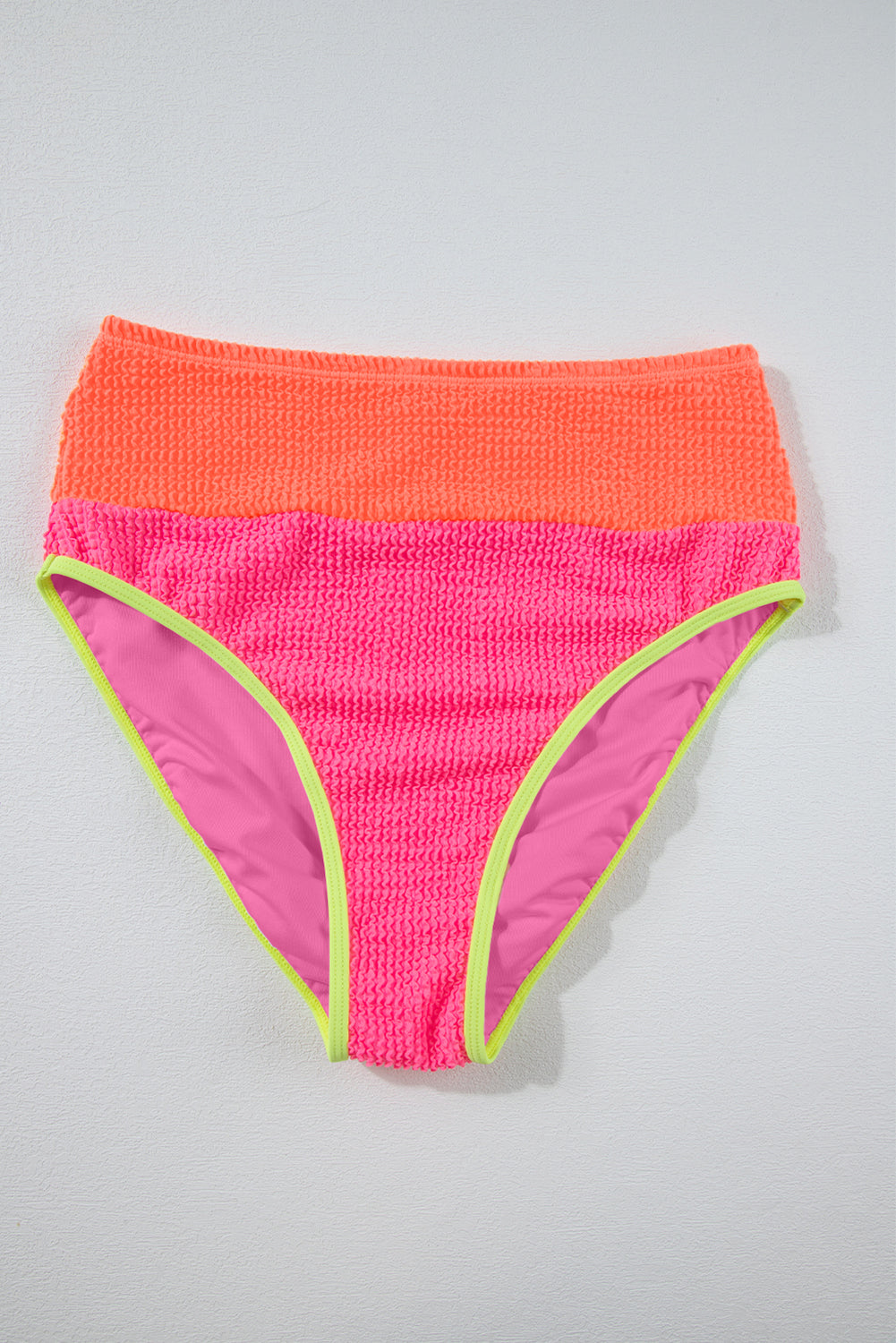 Grapefruit Orange Color Block High Waisted Sexy Bikini Set-Swimwear/High Waisted Swimsuit-[Adult]-[Female]-2022 Online Blue Zone Planet