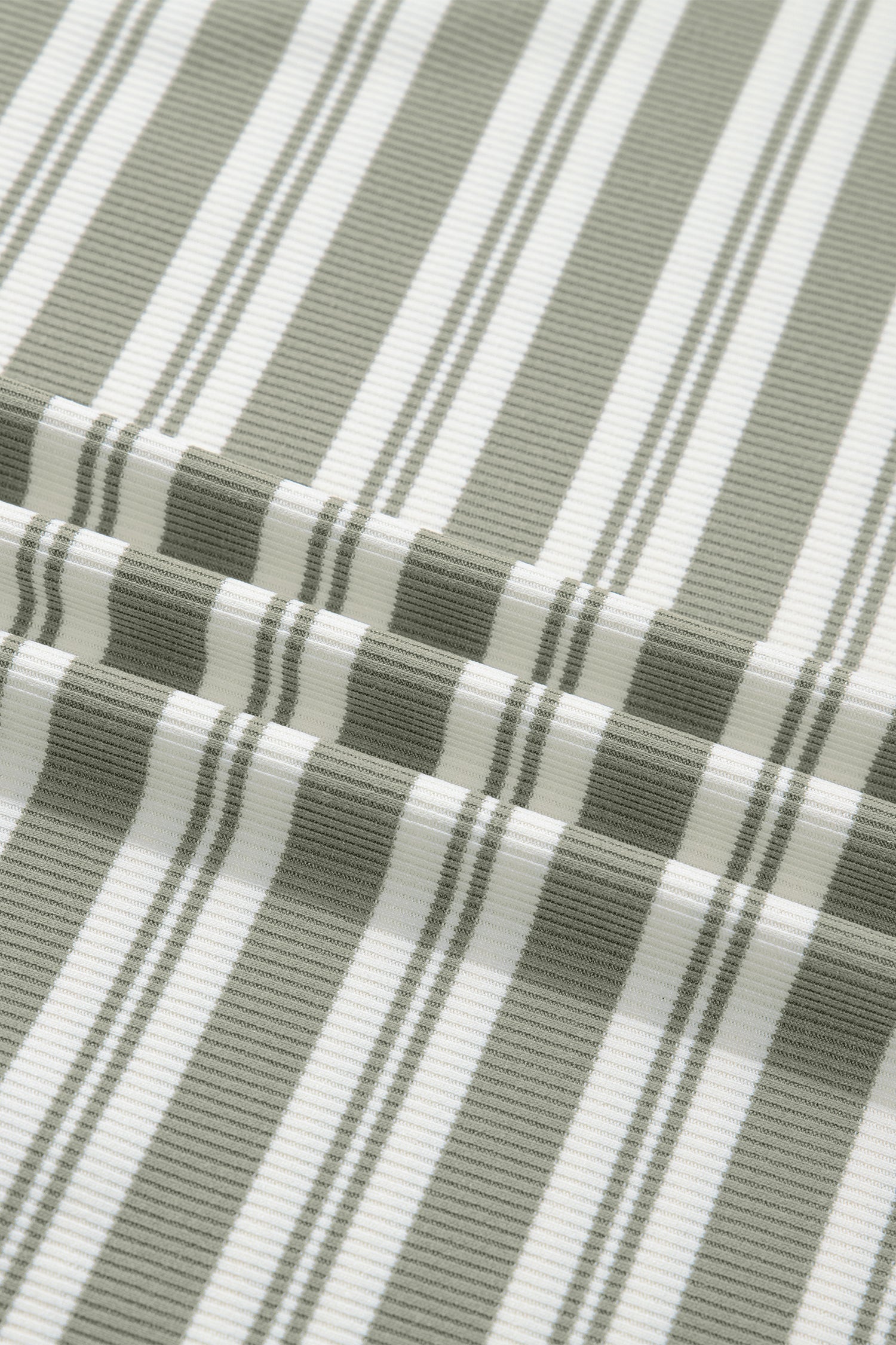 Green Stripe Collared V Neck Short Sleeve T Shirt Midi Dress with Pockets-TOPS / DRESSES-[Adult]-[Female]-2022 Online Blue Zone Planet