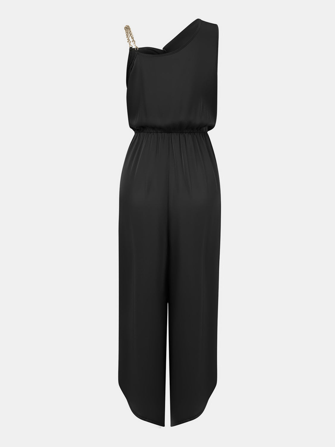 Chain Detail Asymmetrical Neck Jumpsuit-TOPS / DRESSES-[Adult]-[Female]-2022 Online Blue Zone Planet