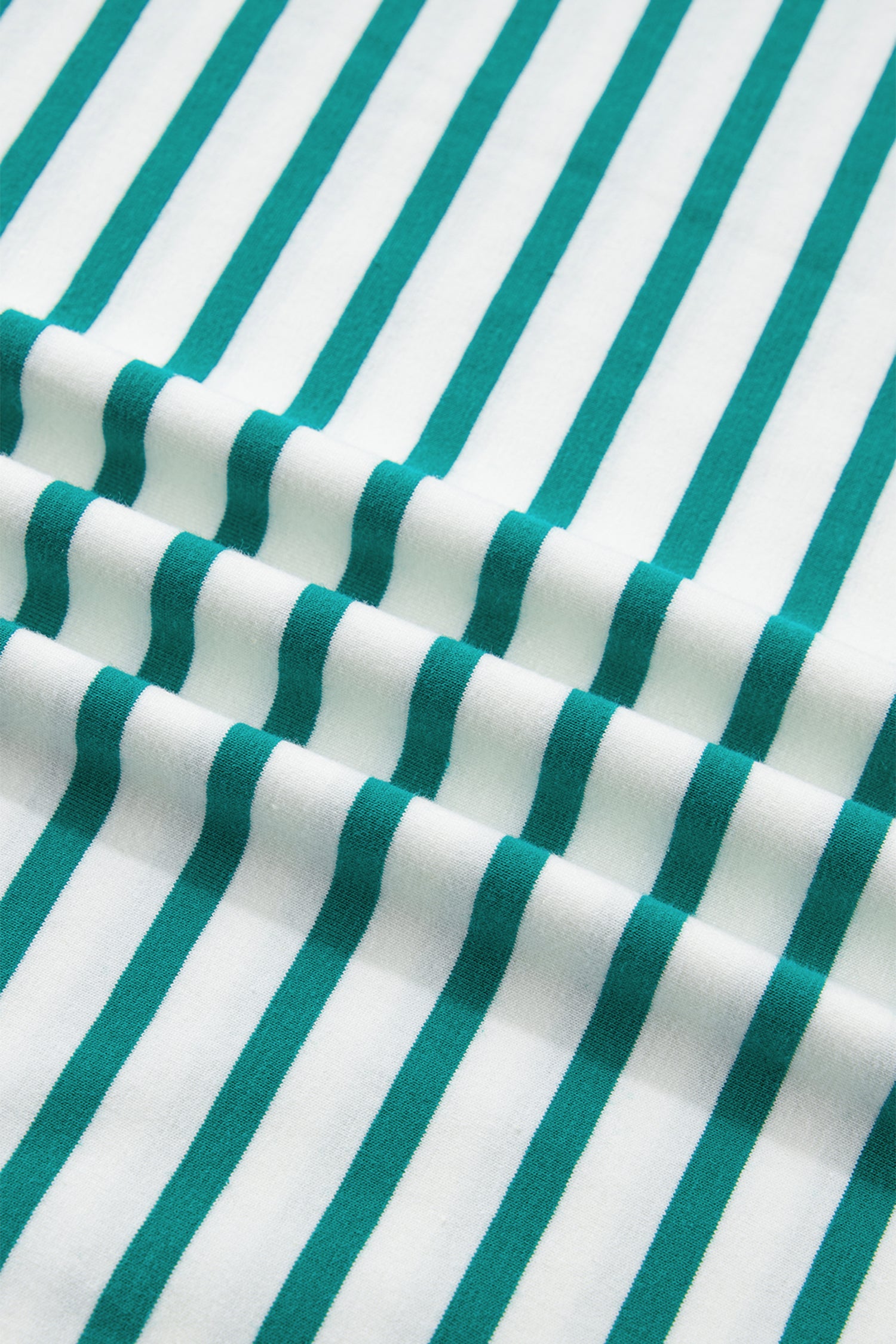 Pink Stripe Scalloped Trim Round Neck T Shirt-Tops/Tops & Tees-[Adult]-[Female]-2022 Online Blue Zone Planet