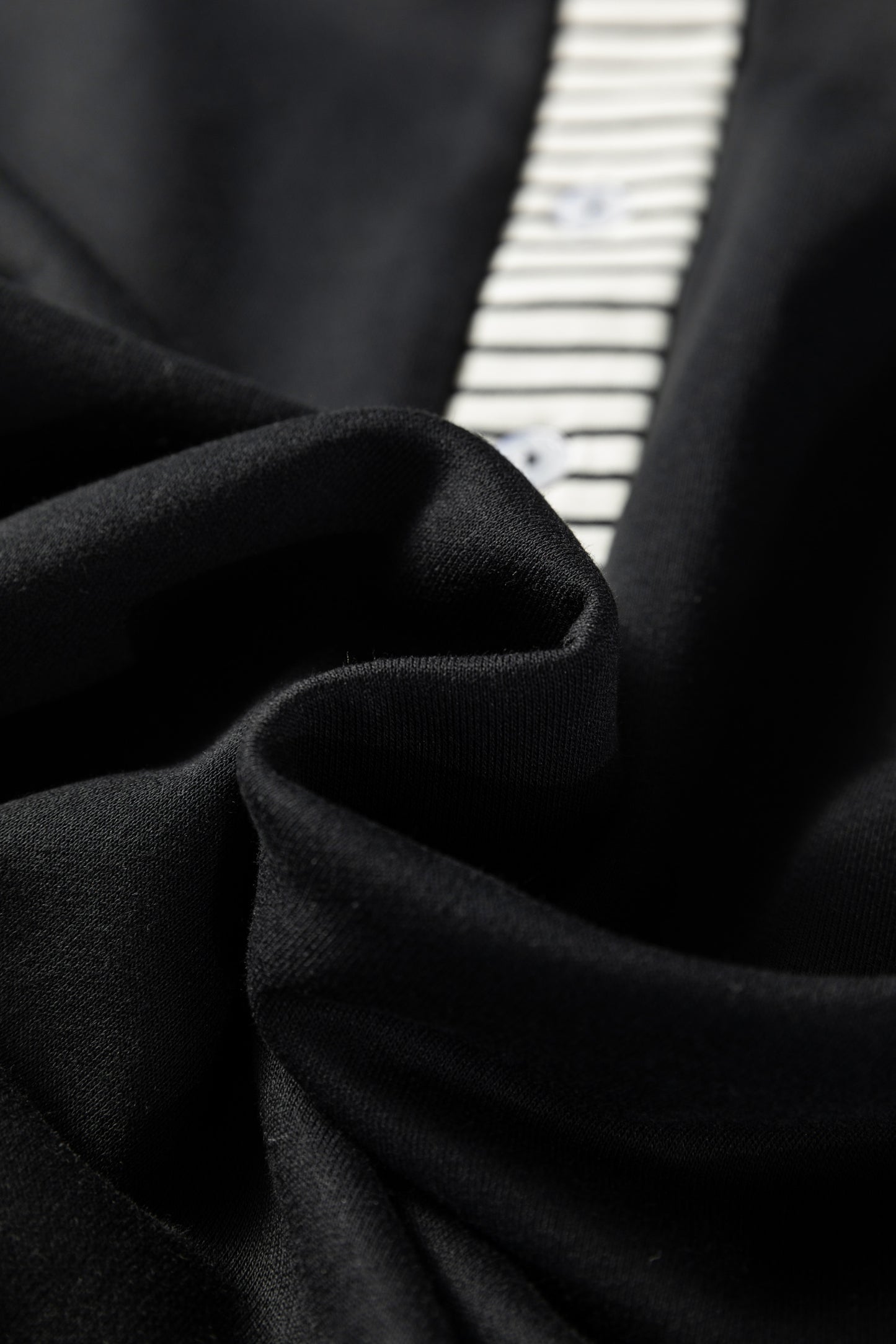 Black Plus Size Striped Cuffs Polo Collar Patchwork Long Sleeve Ruffle Hem Dress-TOPS / DRESSES-[Adult]-[Female]-2022 Online Blue Zone Planet