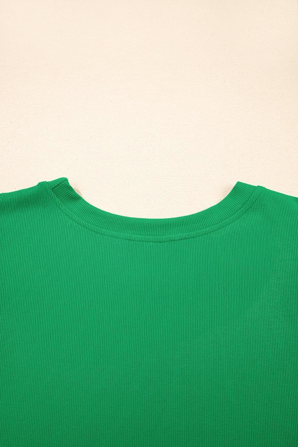 Bright Green Ribbed Pearl Beaded Puff Sleeve Top-Tops/Blouses & Shirts-[Adult]-[Female]-2022 Online Blue Zone Planet