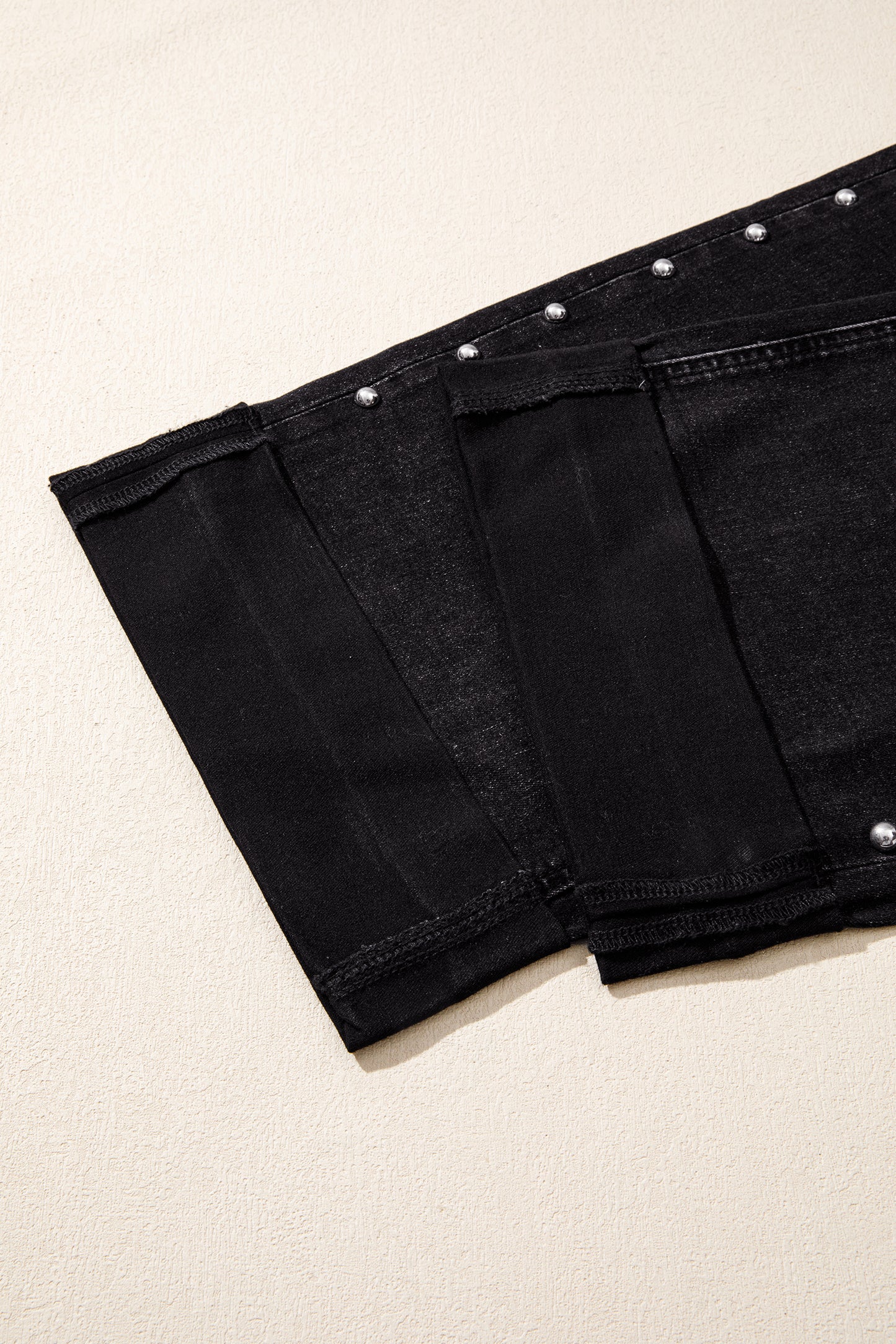 Black Studded Detail Straight Leg Casual Loose Jeans-Bottoms/Jeans-[Adult]-[Female]-2022 Online Blue Zone Planet