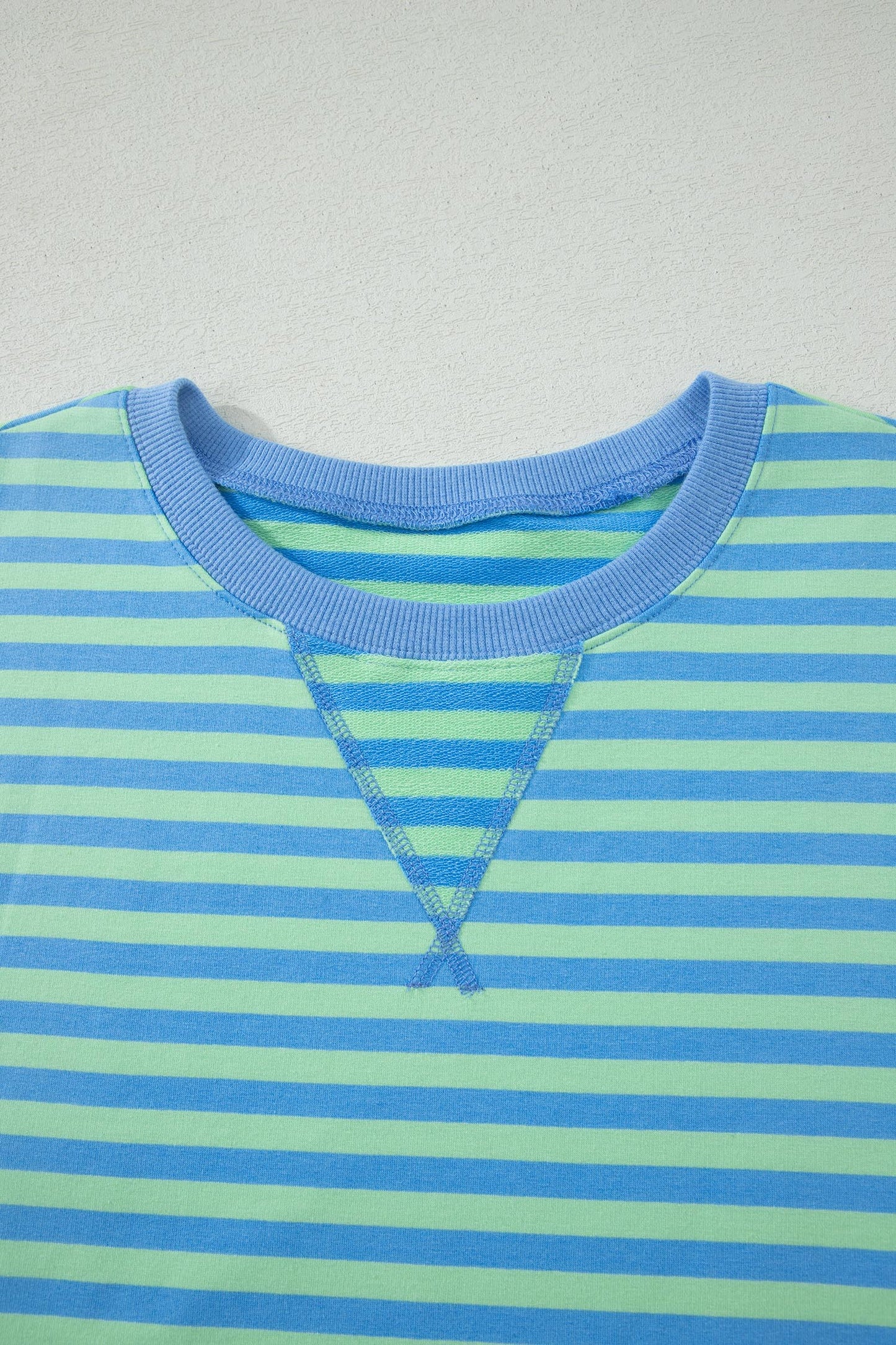Green Stripe Striped Ribbed Cotton Two-Piece Pant Set with Chest Patch Detail-Two Piece Sets/Short Sets-[Adult]-[Female]-2022 Online Blue Zone Planet