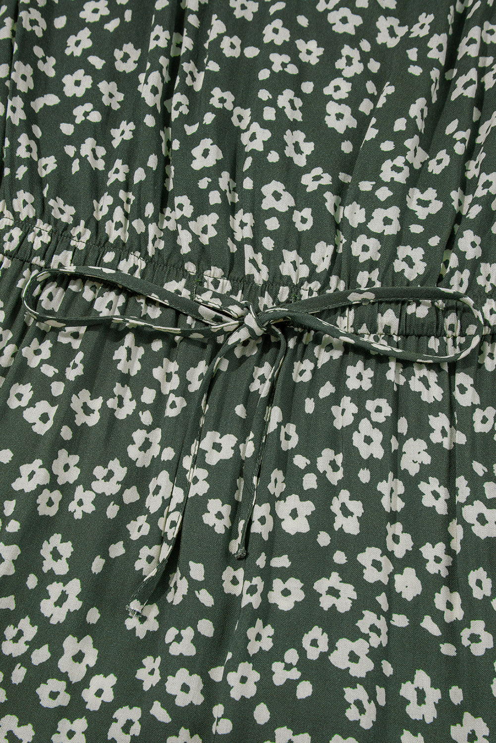 Green Boho Floral Print V Neck Tunic Sleeveless Dress-TOPS / DRESSES-[Adult]-[Female]-2022 Online Blue Zone Planet