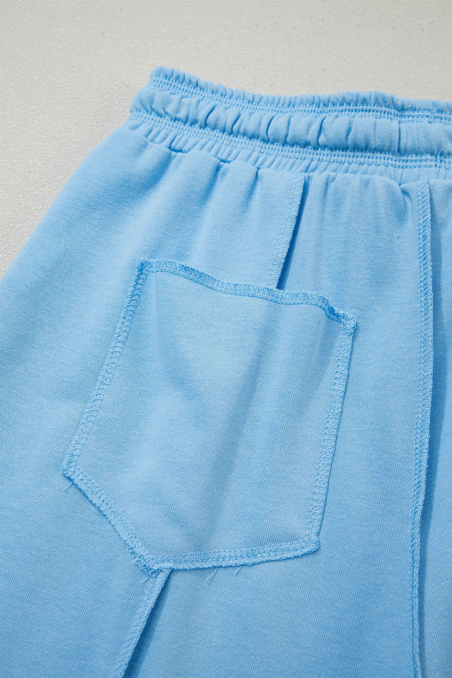 Sky Blue Drop Shoulder Boxy Tee and Barrel Pants Set-Two Piece Sets/Pant Sets-[Adult]-[Female]-2022 Online Blue Zone Planet