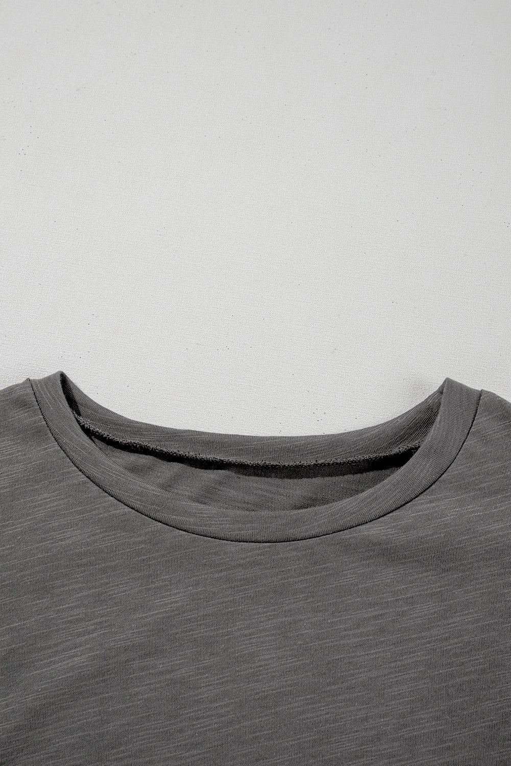 Dark Grey Layered Ruffle Short Sleeve Round Neck Top-Tops/Tops & Tees-[Adult]-[Female]-2022 Online Blue Zone Planet