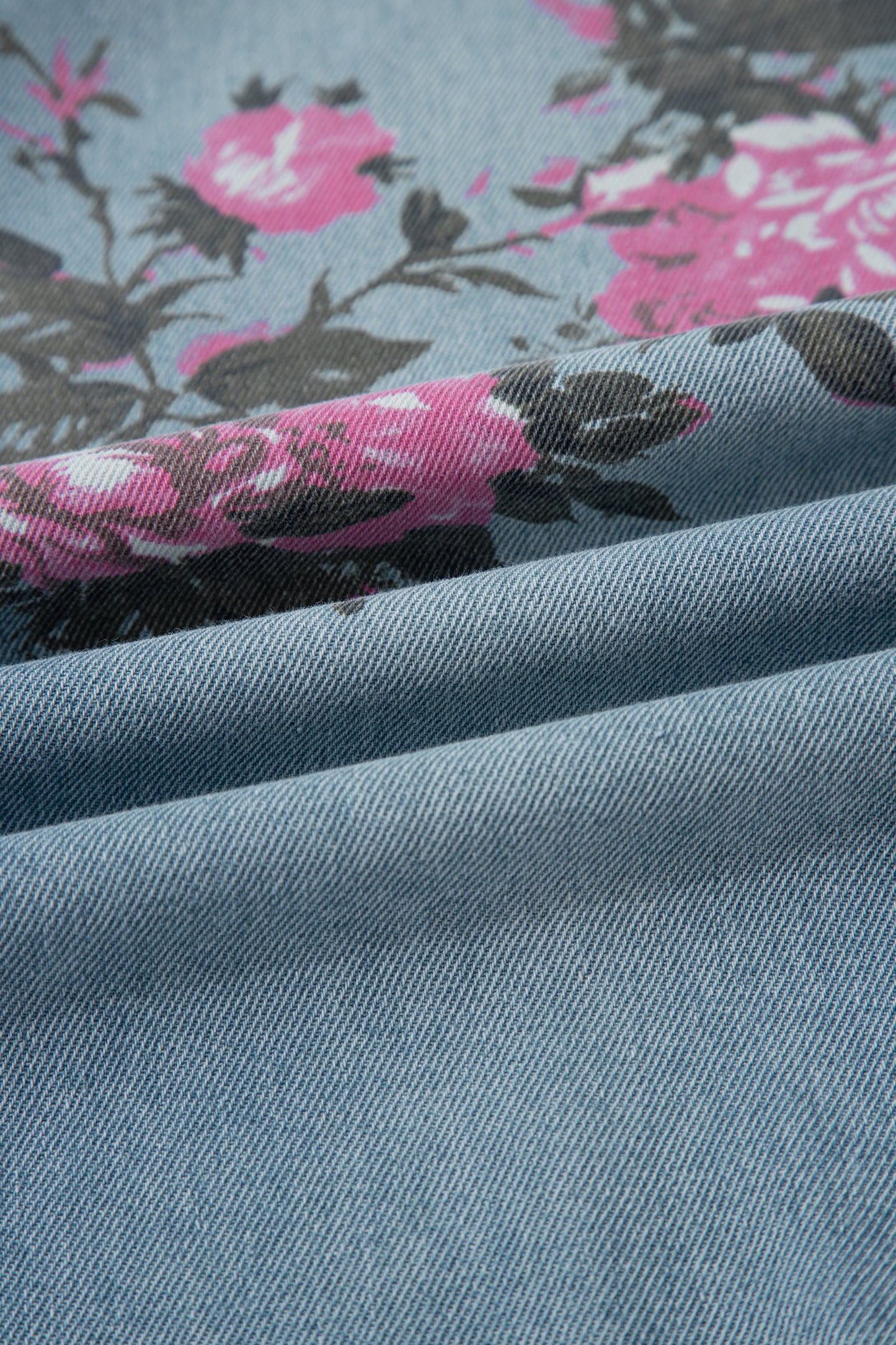 Sky Blue Garden Floral Print Bootcut Jeans-Bottoms/Jeans-[Adult]-[Female]-2022 Online Blue Zone Planet