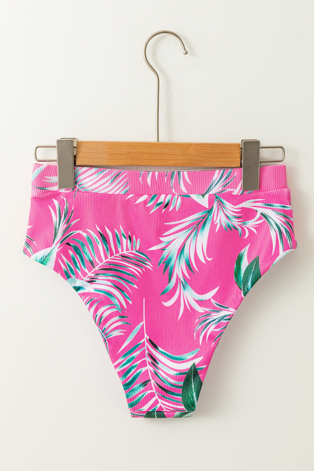 Rose Tropical Print Textured Bikini Bottoms-Swimwear/Swim Bottoms-[Adult]-[Female]-2022 Online Blue Zone Planet